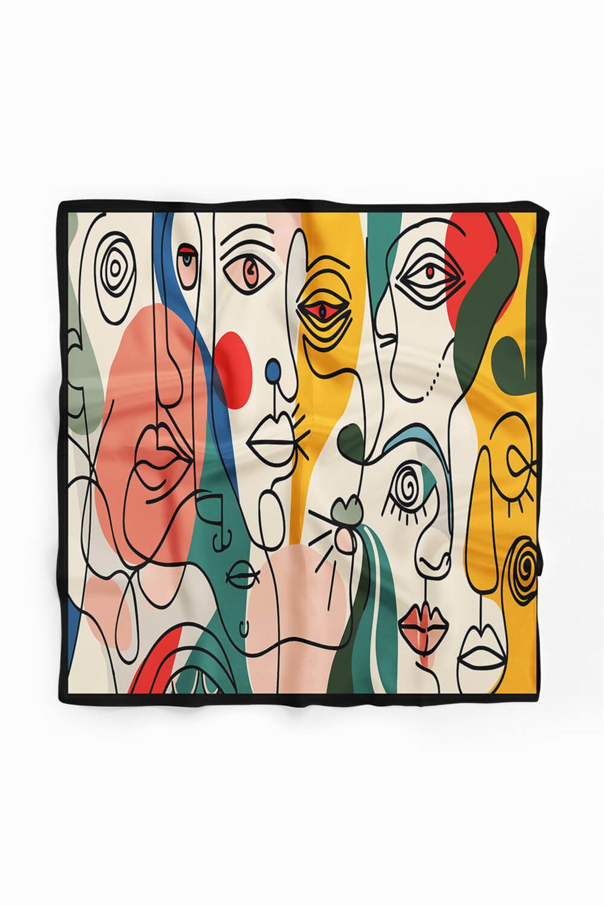 G103 Violla Silüet Desenli Bandana
