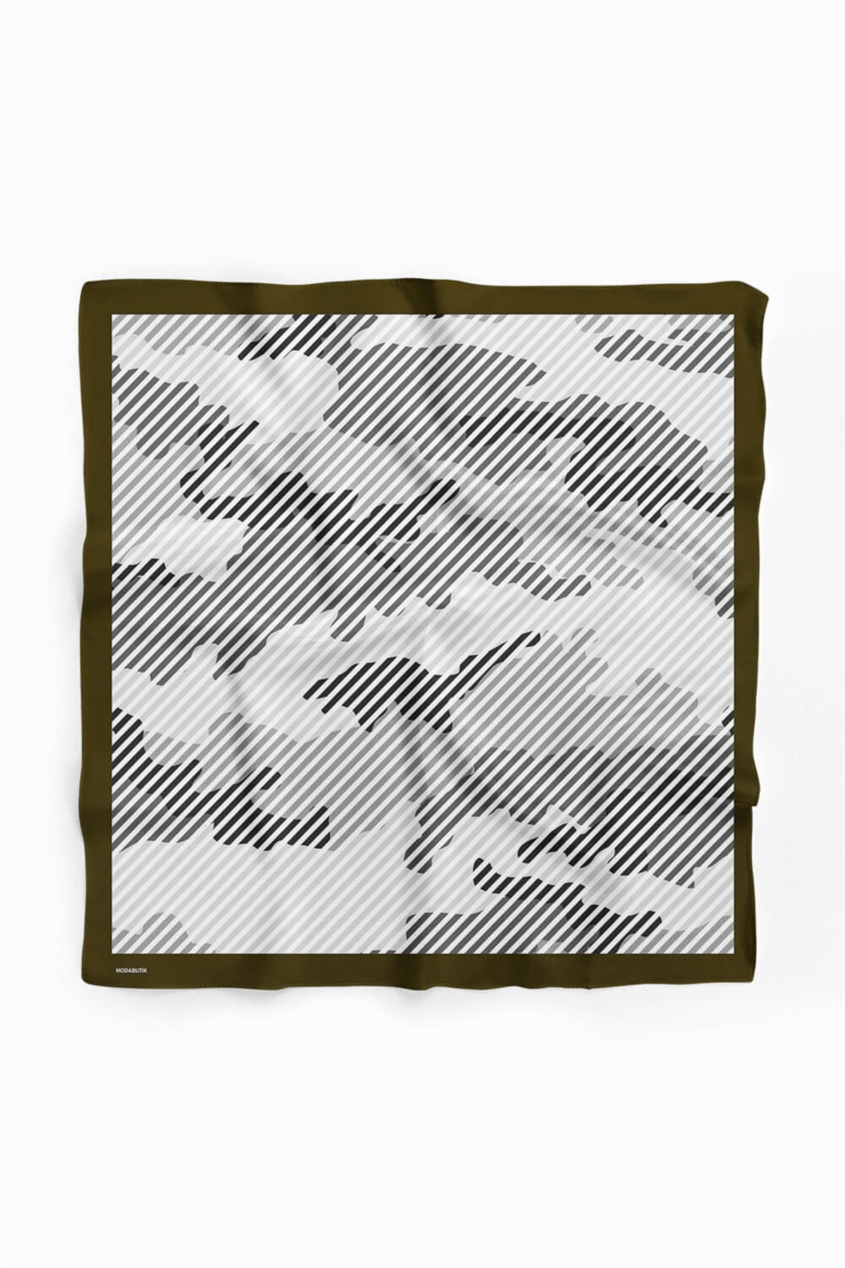 Violla D64 Kadın Benek Desenli Bandana 50x50 Yeşil DG0362-22