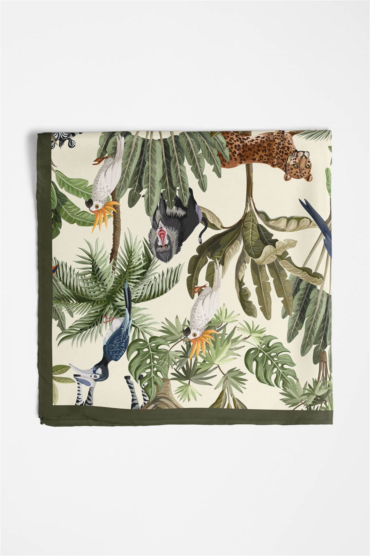 %100 İpek Safari Desenli Kadın Bandana