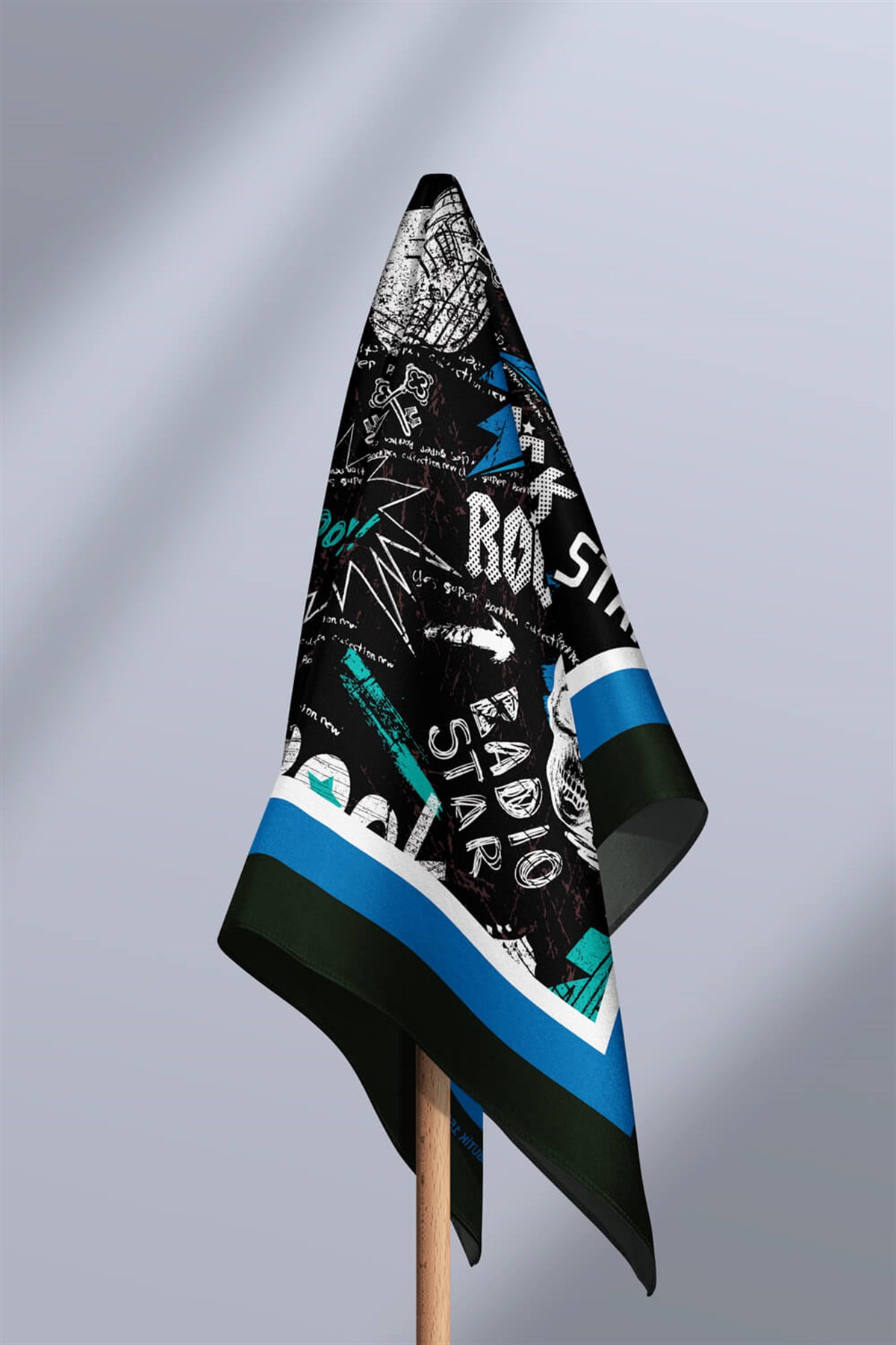 H29 Kadın Yes Rock Desenli 50x50 Bandana HYL DG01565-22