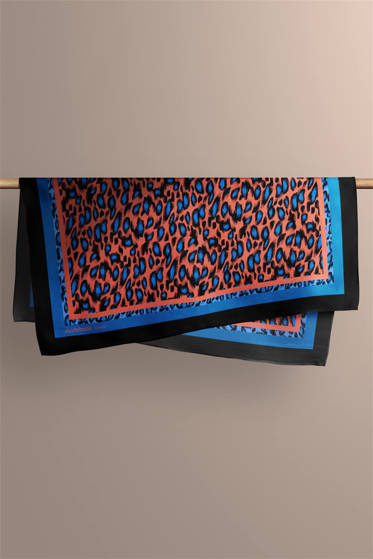 A83 Kadın Mavi Turuncu Damla Desenli 50x50 Bandana