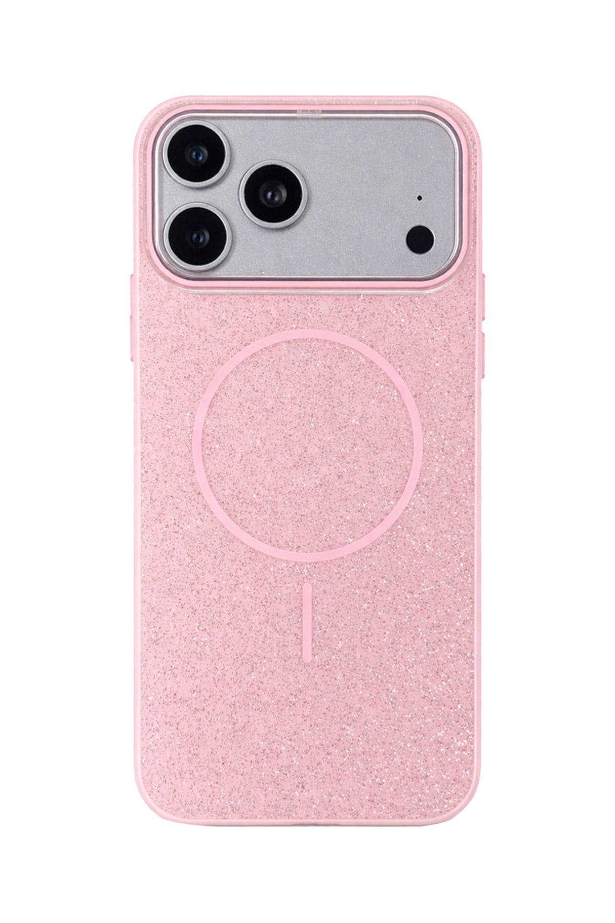 iPhone 17 Pro max Uyumlu Telefon Kılıfı Magsafe Wireless Şarj Özellikli Simli Lüks Silikon Kılıf