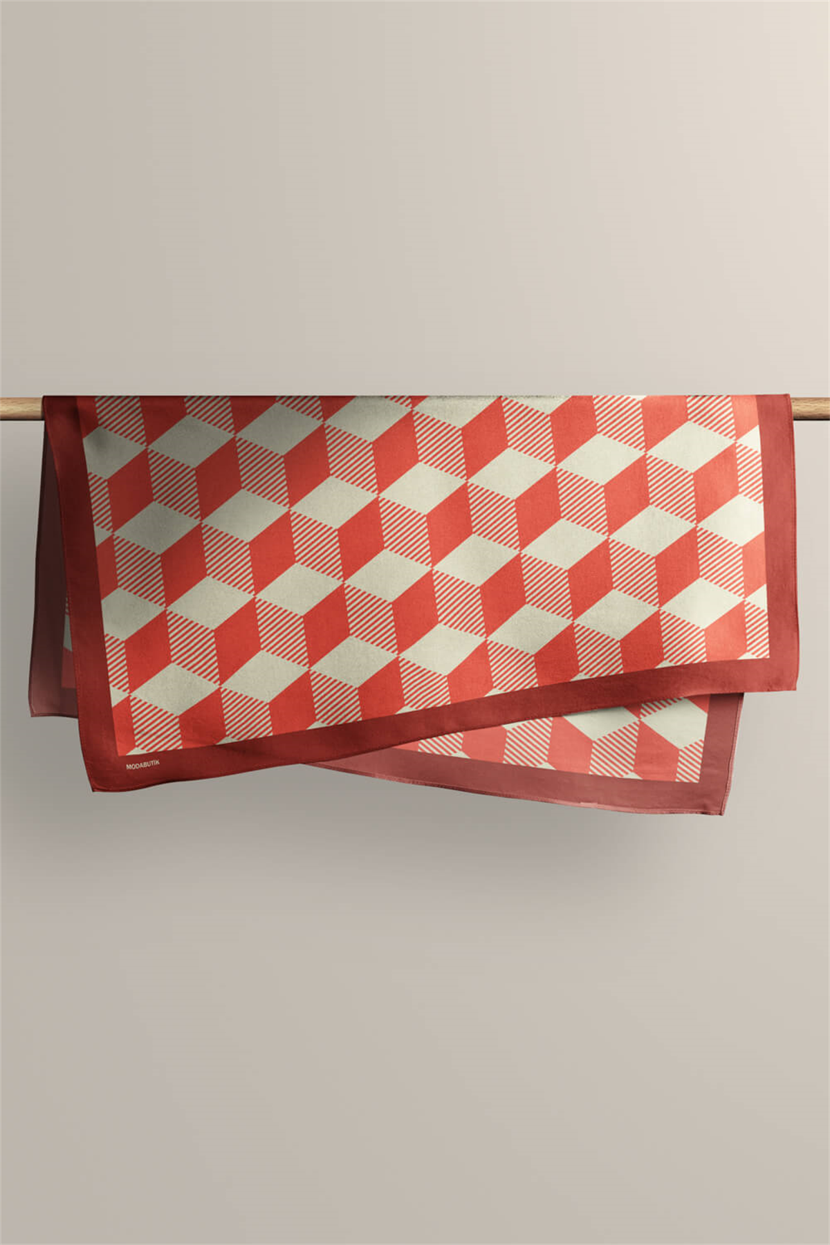 V44 Kadın Geometric Desenli Bandana 50x50 DG0123-22