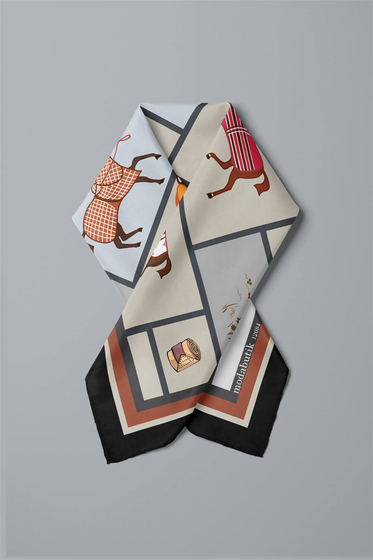 Y53 MODERN HORSE TASARIMLI BANDANA DG12084