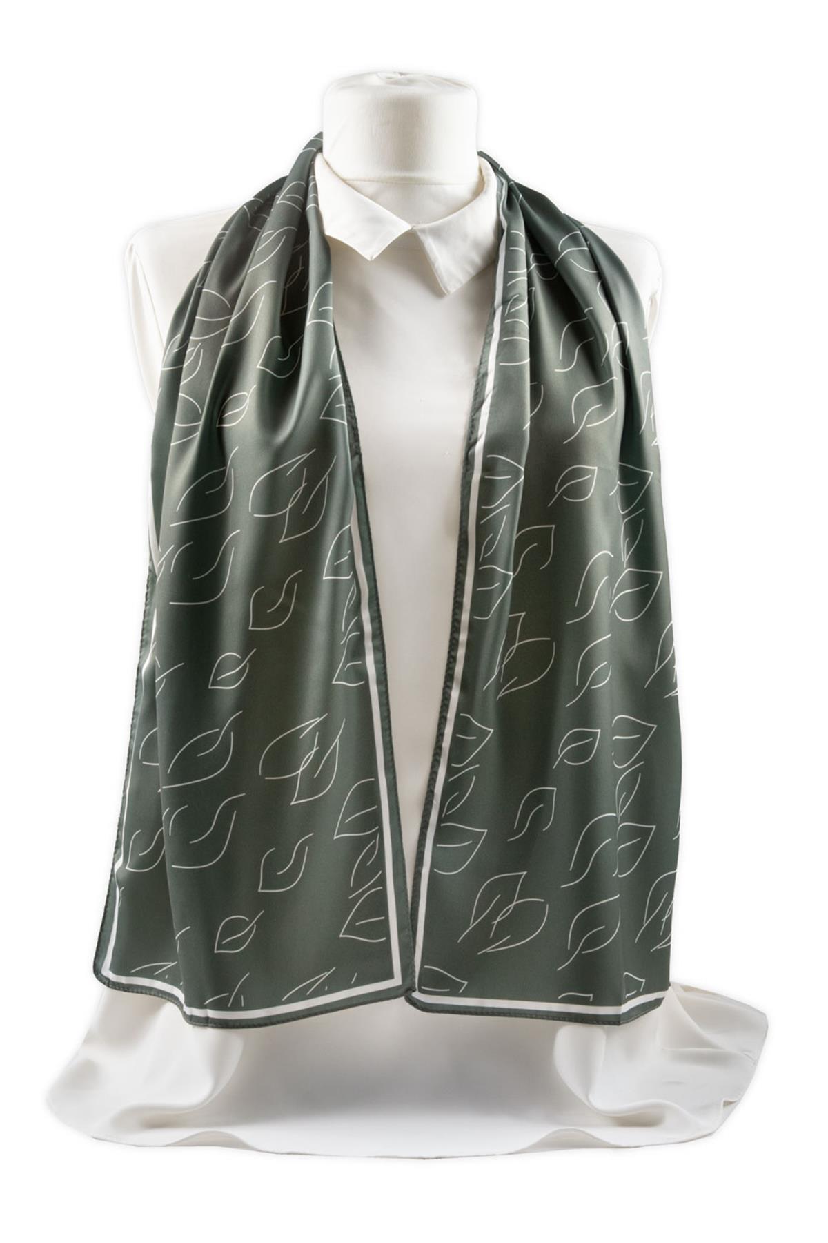 I4 Yaprak Desenli Fular 30x140