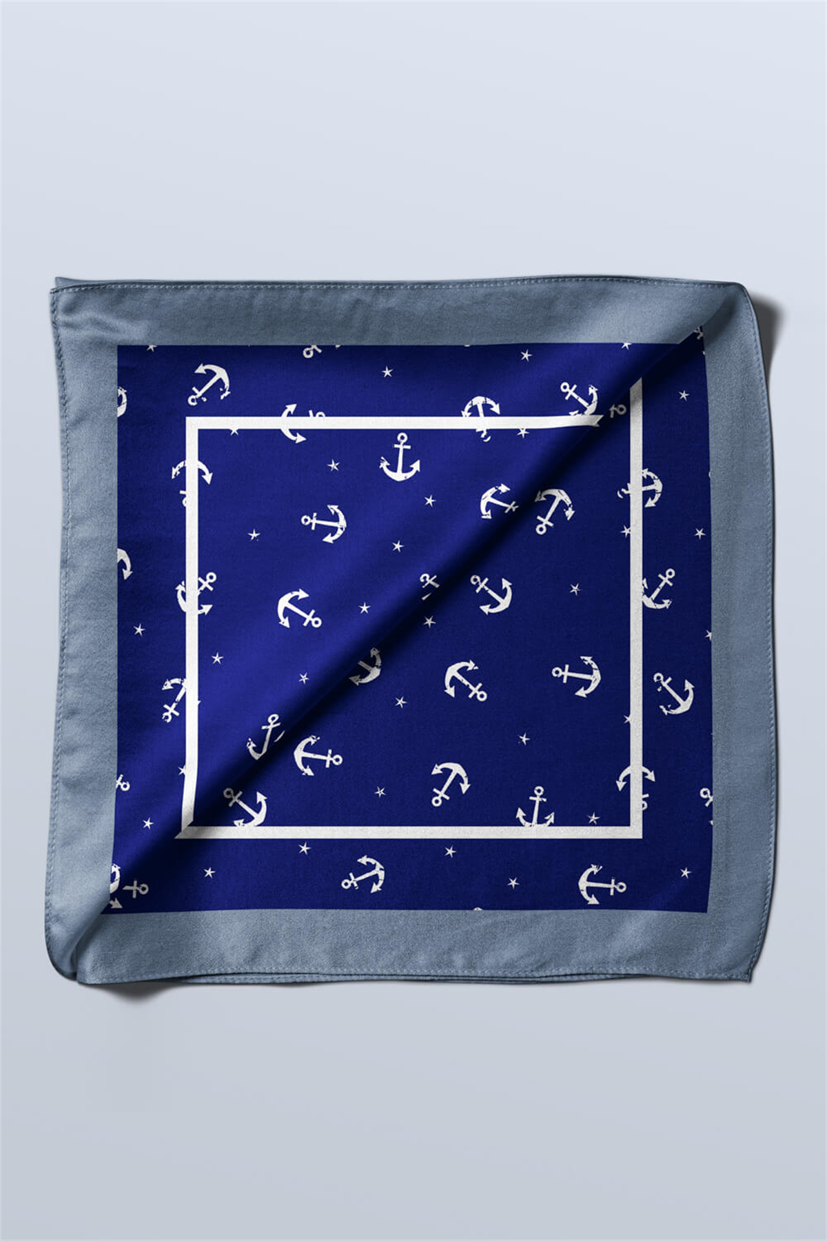 H36 Kadın Marinover Desenli 50x50 Bandana HYL DG01239-22