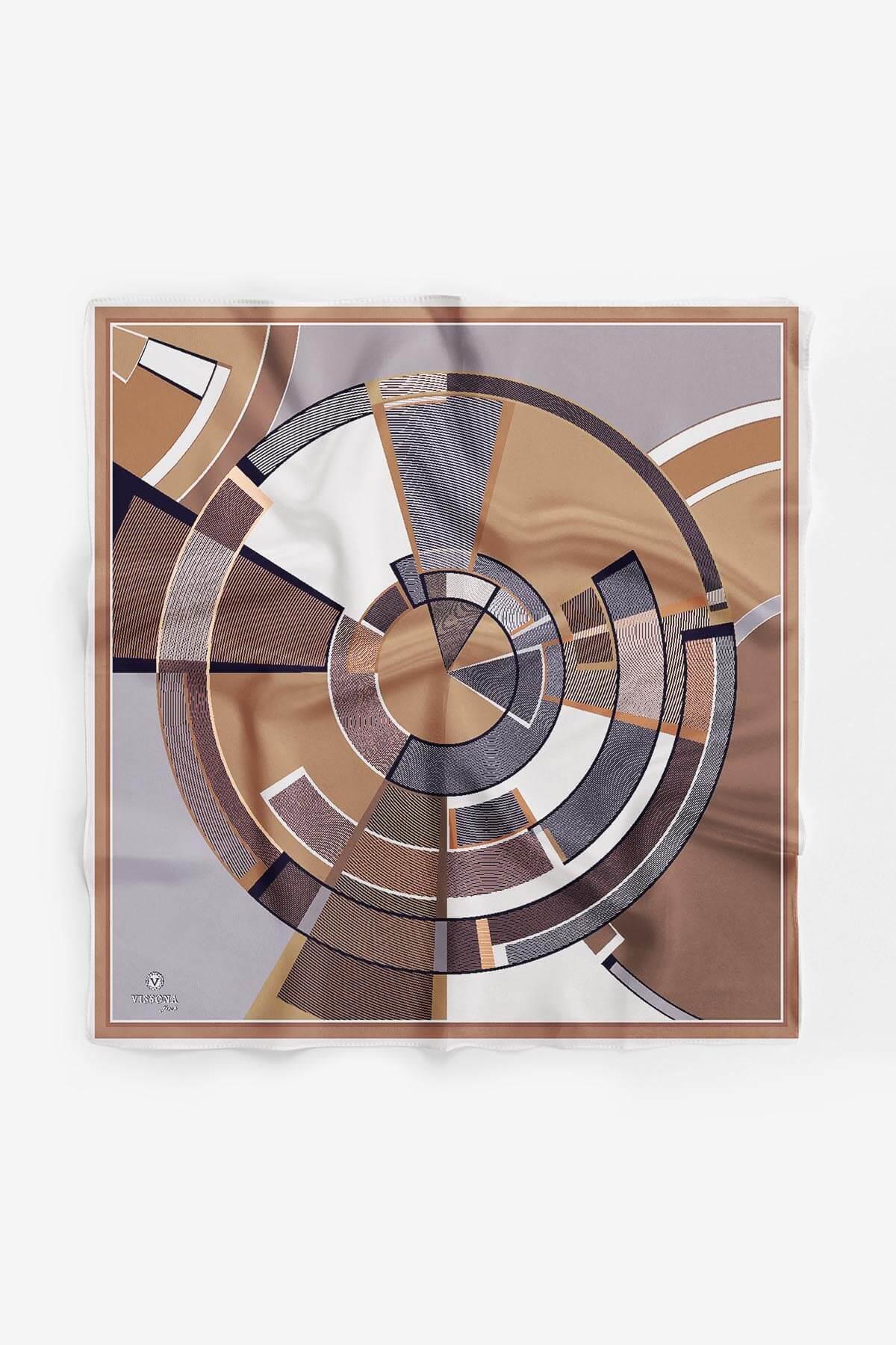 %100 İpek Kadın Desenli Bandana 80x80