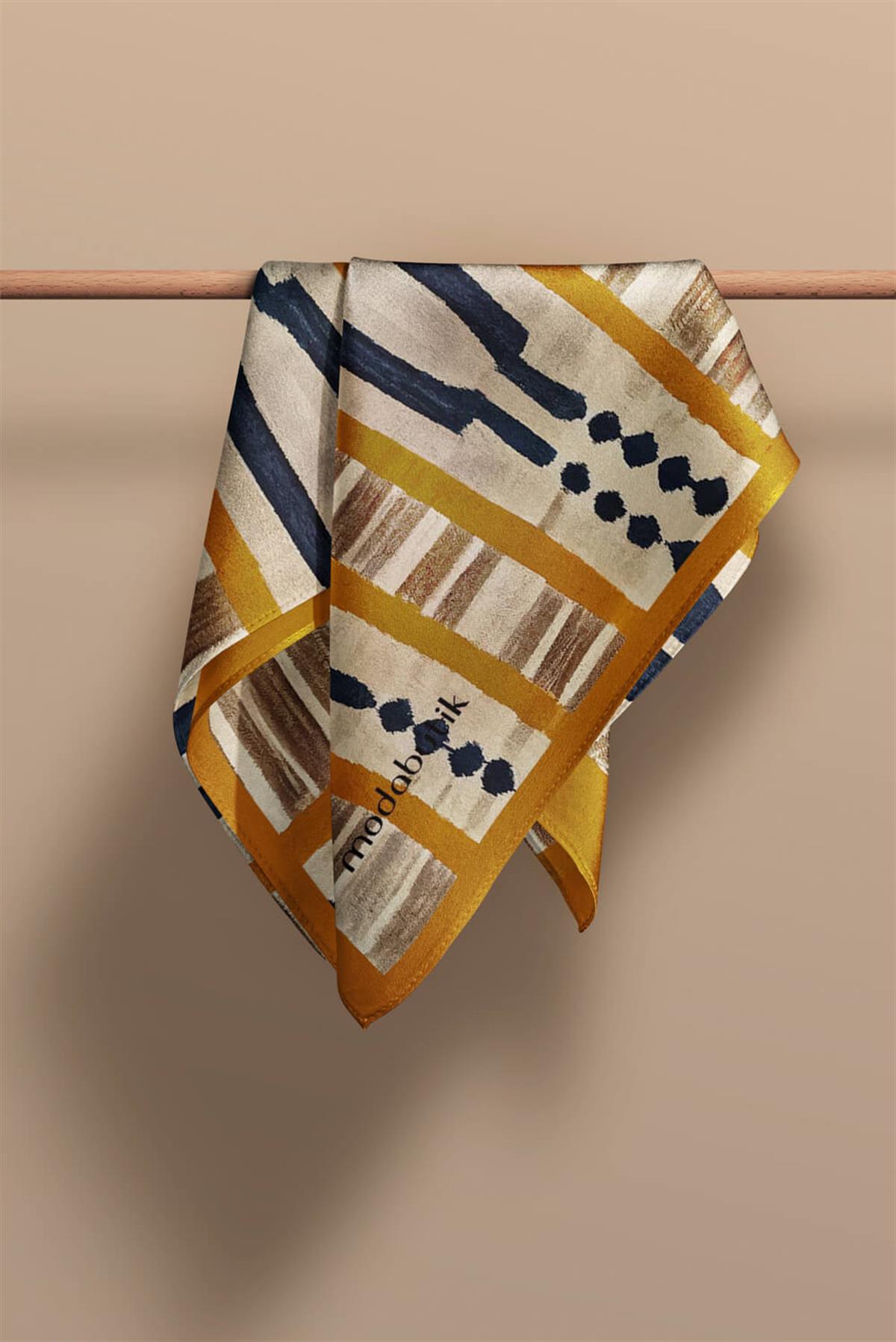 Modabutik Çizgi Desenli Fular