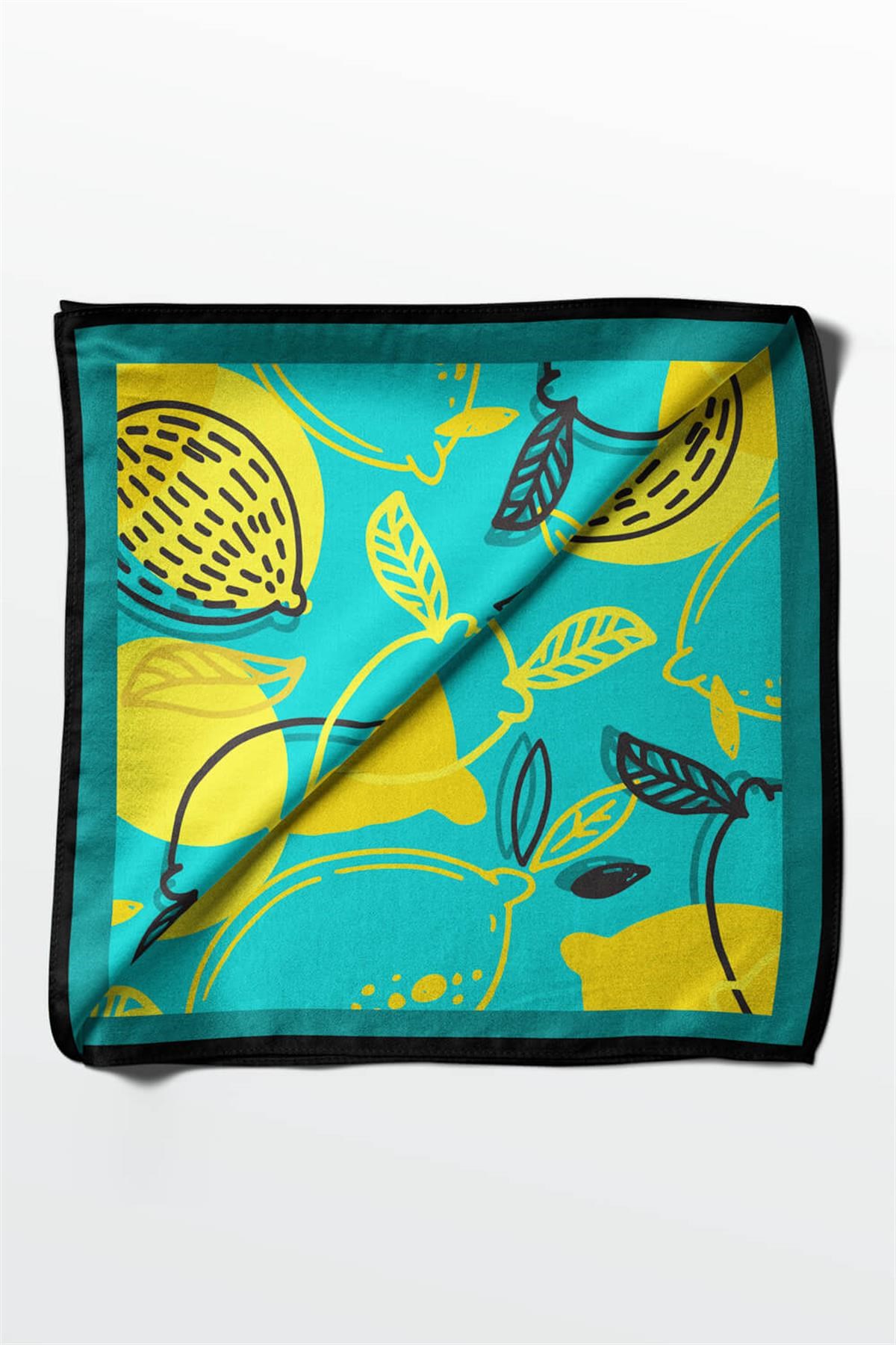 B20 Violla Limon Desenli Bandana