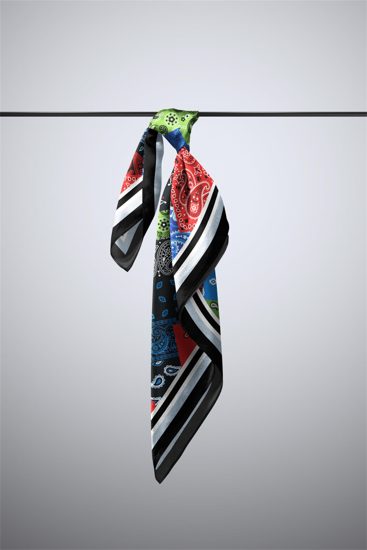 F76  PATCHWORK  ŞAL DESENLİ BANDANA  DG11987