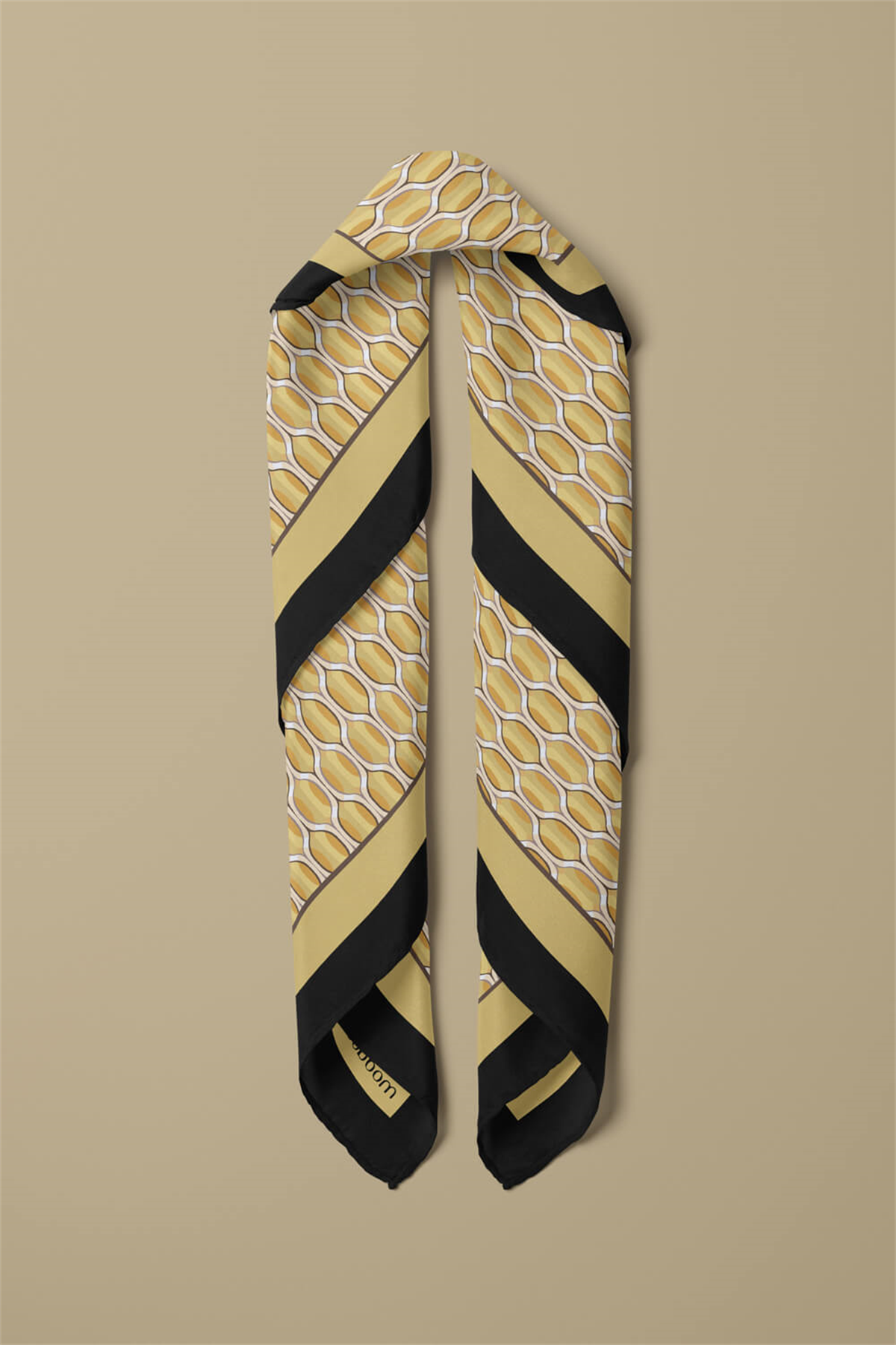 Kadın Geometrik Desenli 50x50 Bandana HYL DG01605-22