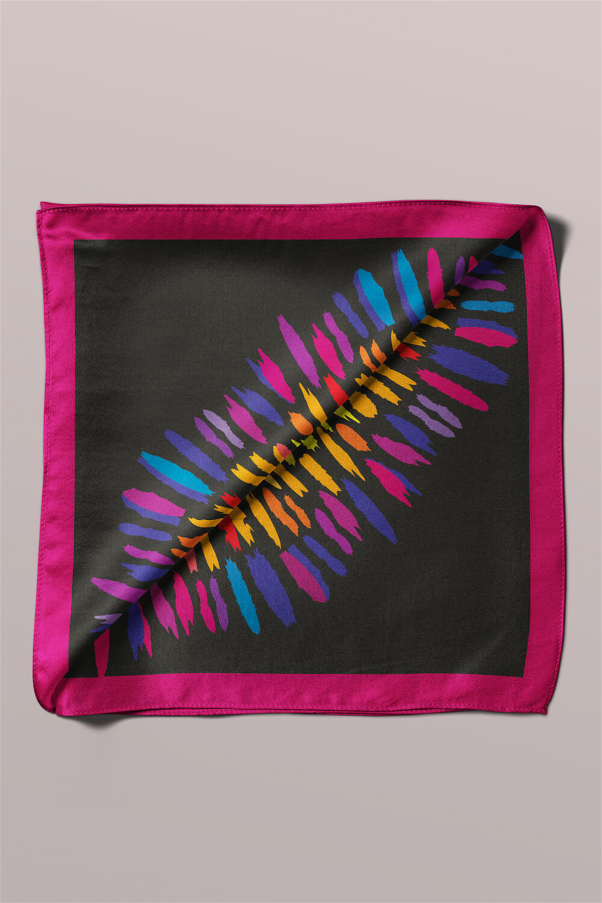 Y67 Kadın Yıldız Desenli Bandana 50x50 Yeşil Mavi DG0345-22