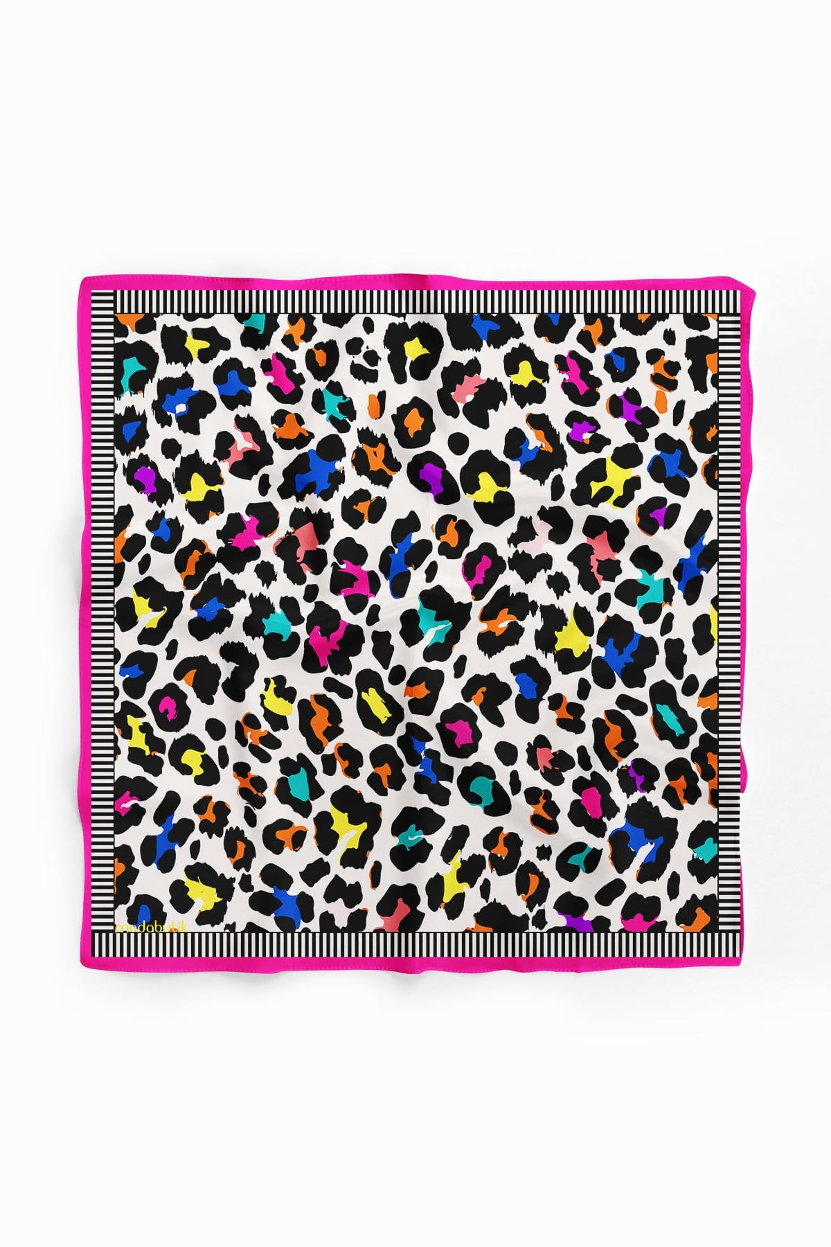 B42 Violla Renkli Leopar Desenli Bandana