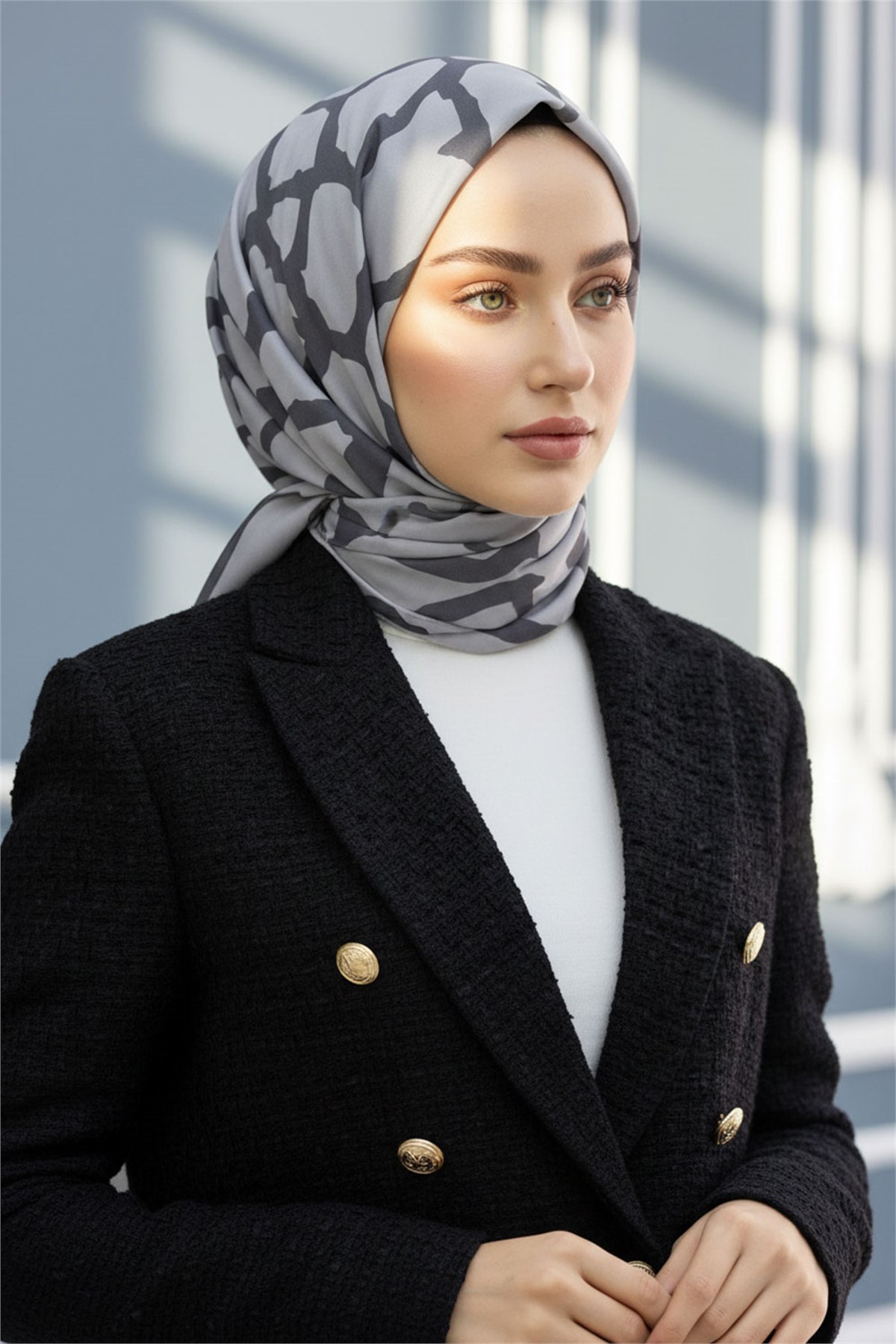 KREP TAŞ DESENLİ GRİ RENKLİ 75X195 KIRIŞMAZ ŞAL