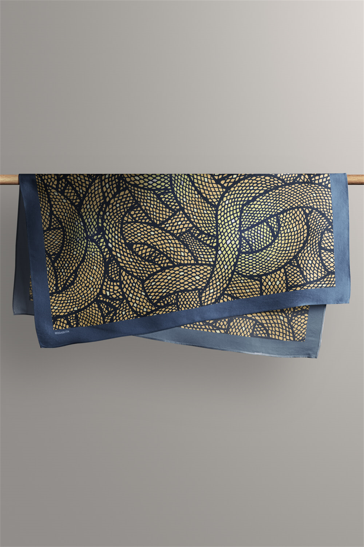 Y70 Kadın Halat Desenli Bandana 50x50 Sarı DG0340-22