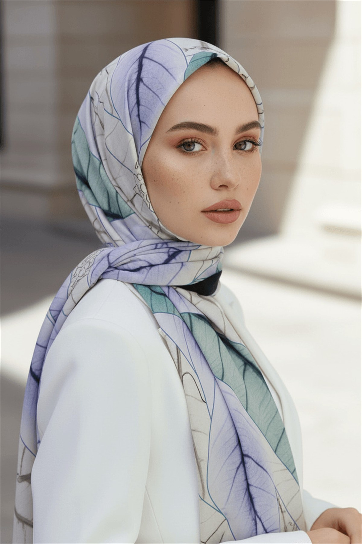 KREP YAPRAK DESENLİ PETROL YEŞİLİ RENKLİ 75X195 KIRIŞMAZ ŞAL