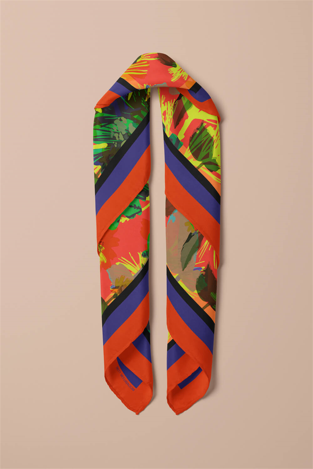 G63 Kadın Renkli Yaprak Desenli Bandana