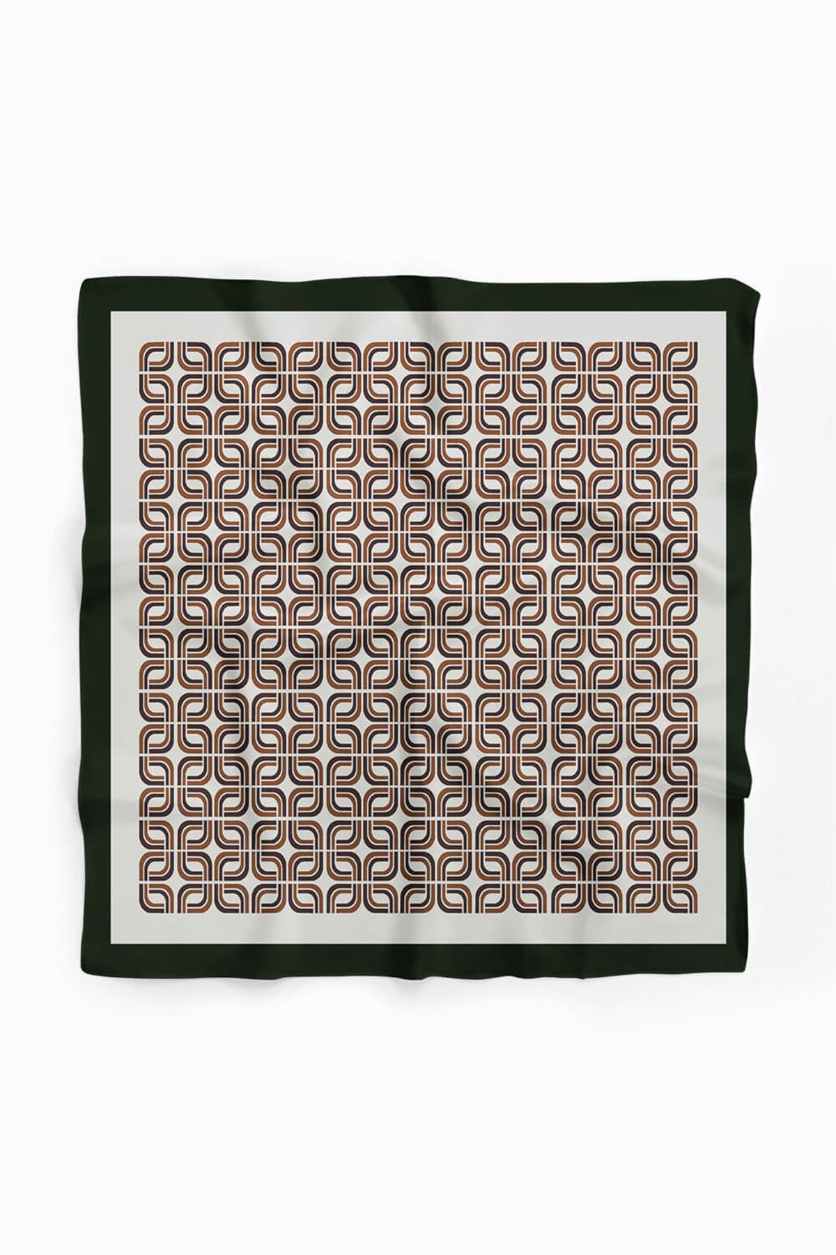 Violla B32 Kadın Gri Geometrik Desenli 50x50 Bandana HYL DG01592-22