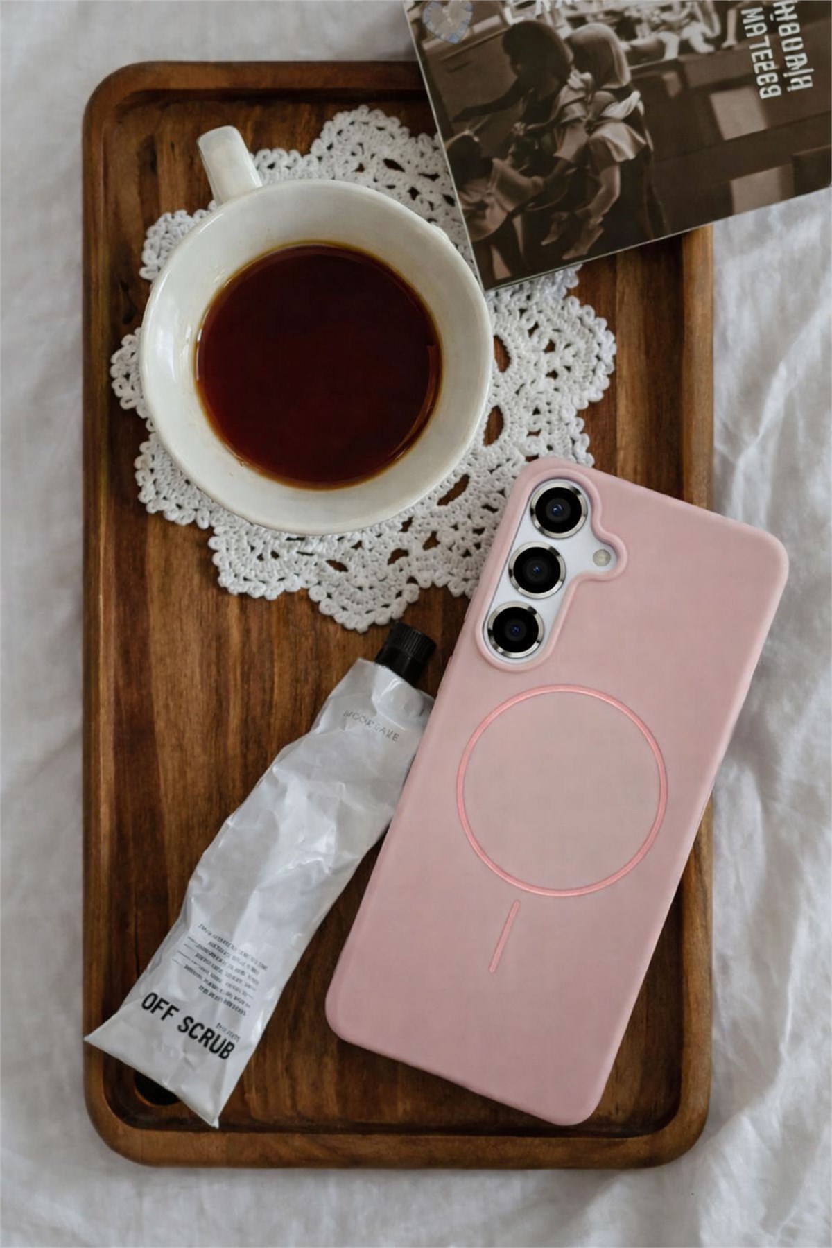 Samsung Galaxy S25 Kılıf – İçi Kadife – MagSafe Uyumlu – Pembe Renk – Telefon Kılıfı