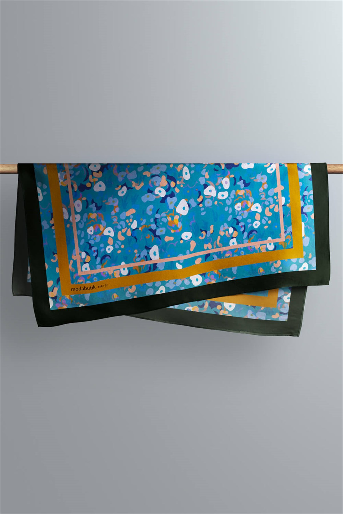 Violla B112 Kadın Mavi Game Desenli 50x50 Bandana