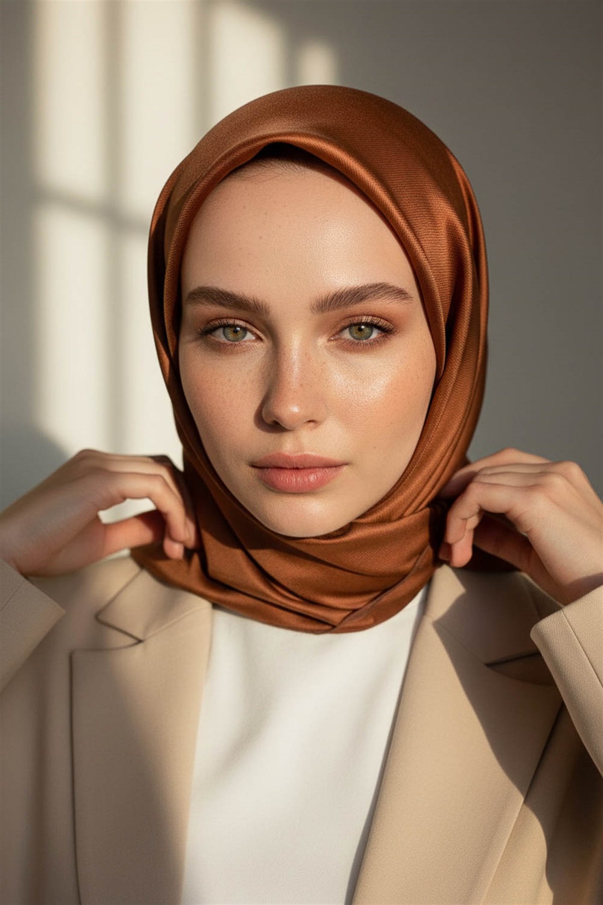 %100 Twill İpek Düz Kiremit Renkli Daha Tok Exclusive Serisi 90x90 Eşarp Dikim Şekli : El Dikişi