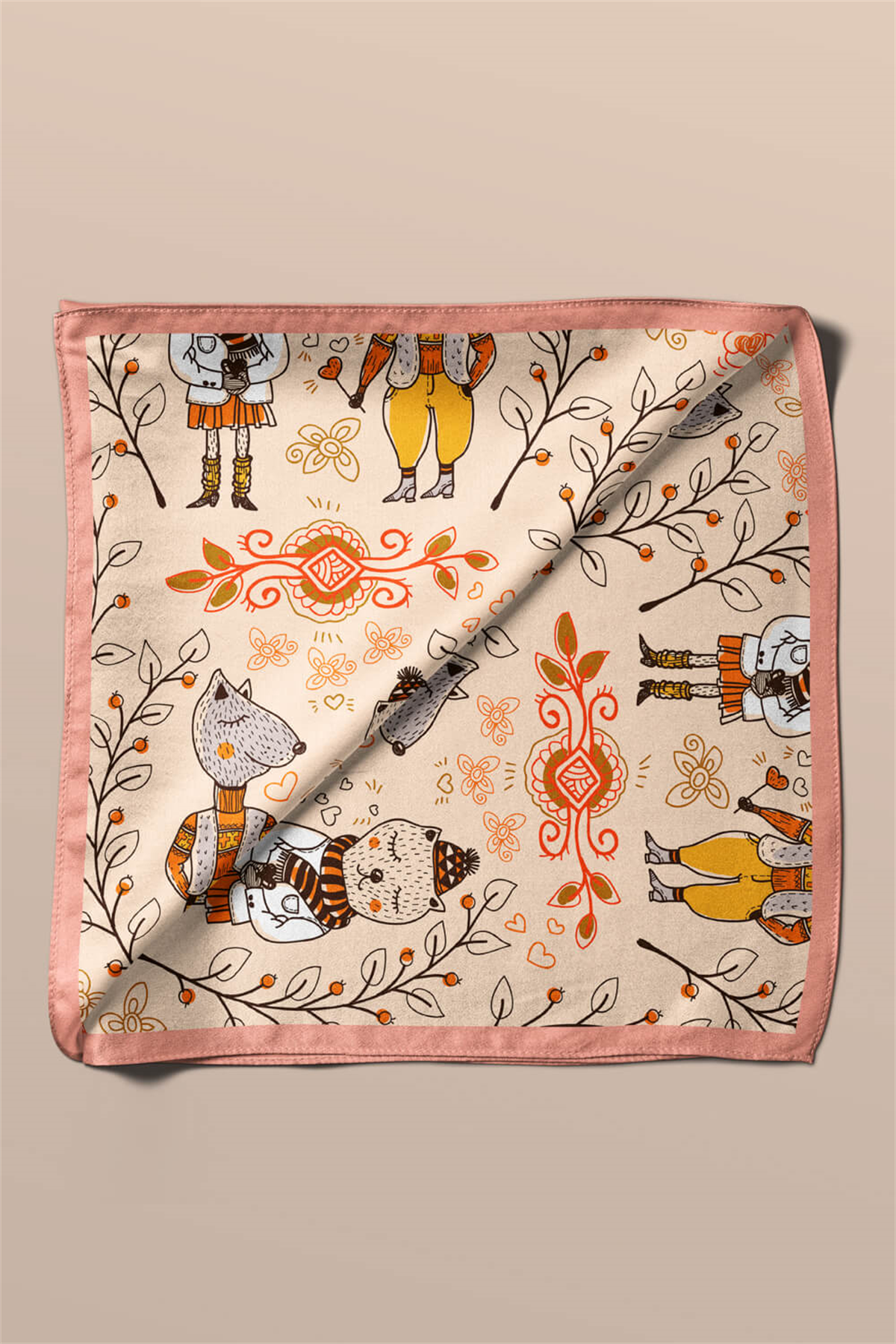 V57 Modabutik Geyik Desenli Bandana