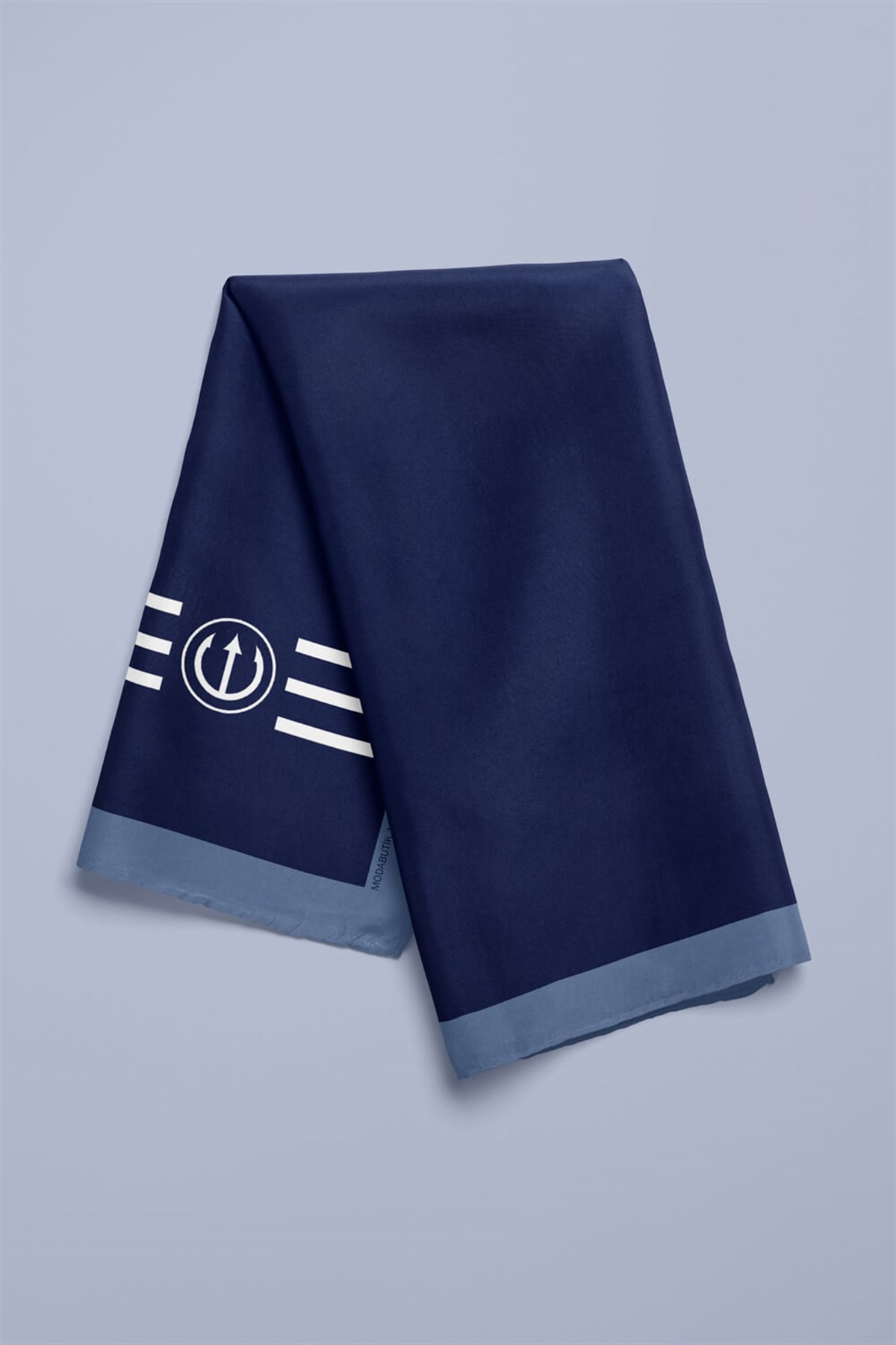 Violla G51 Kadın Beyaz Mavi Marinover Desenli 50x50 Bandana