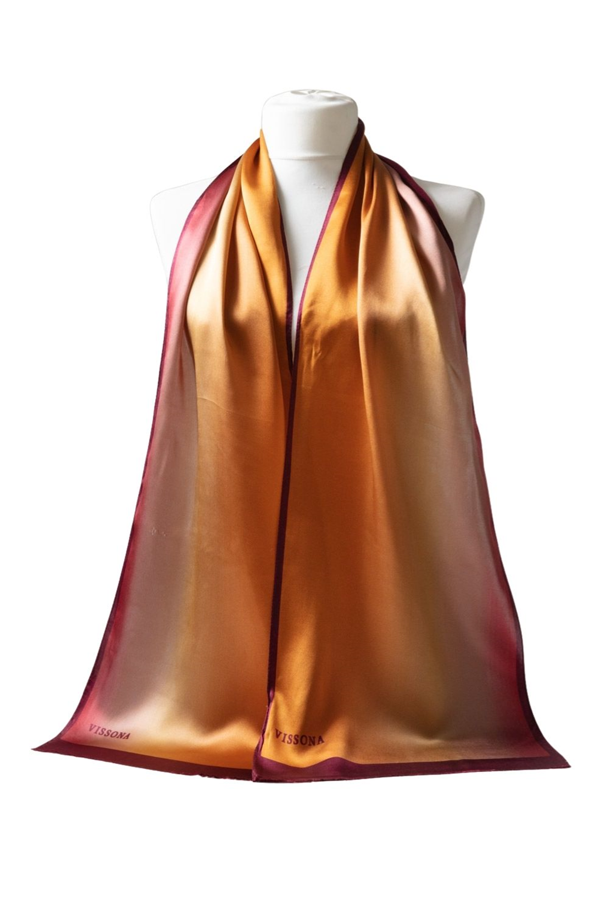 SATEN İPEK DEGRADELİ FULAR 30X170