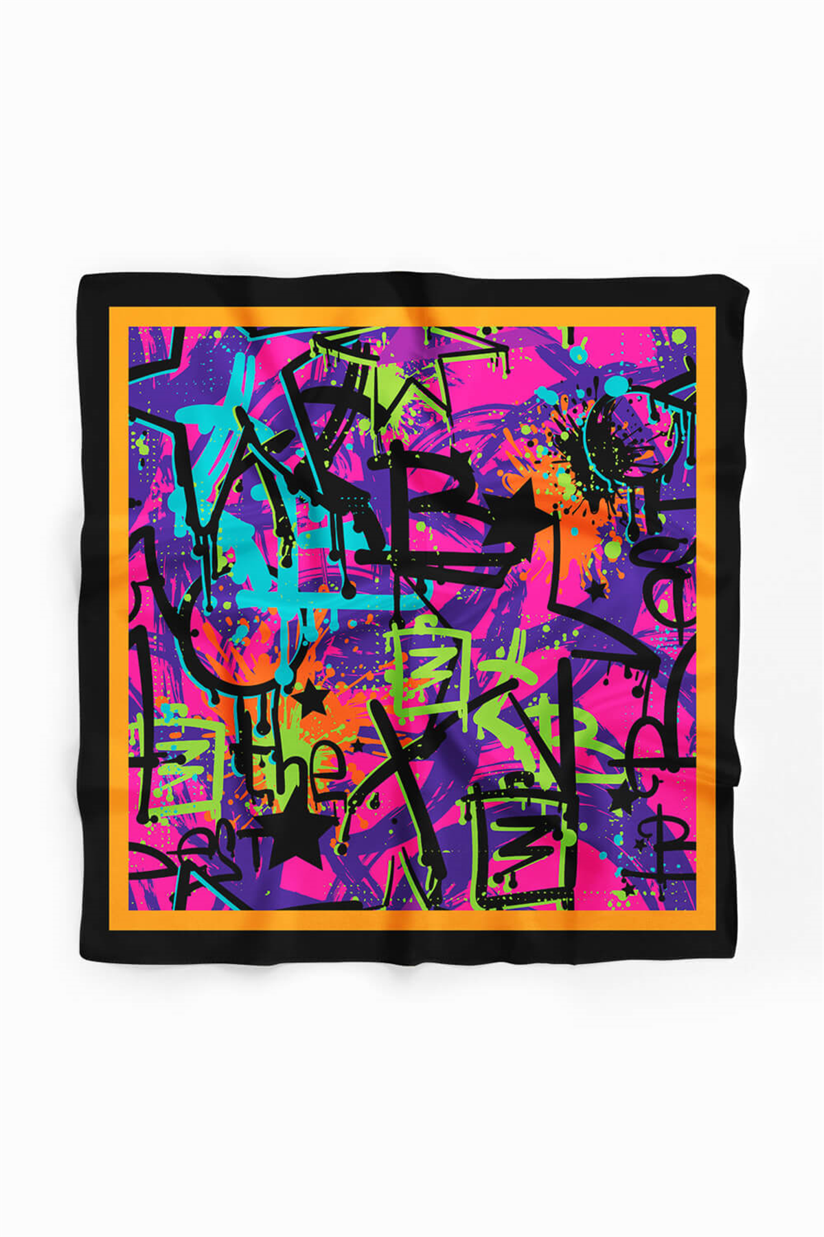 B35 Kadın Pembe The X Desenli 50x50 Bandana DG0823-22
