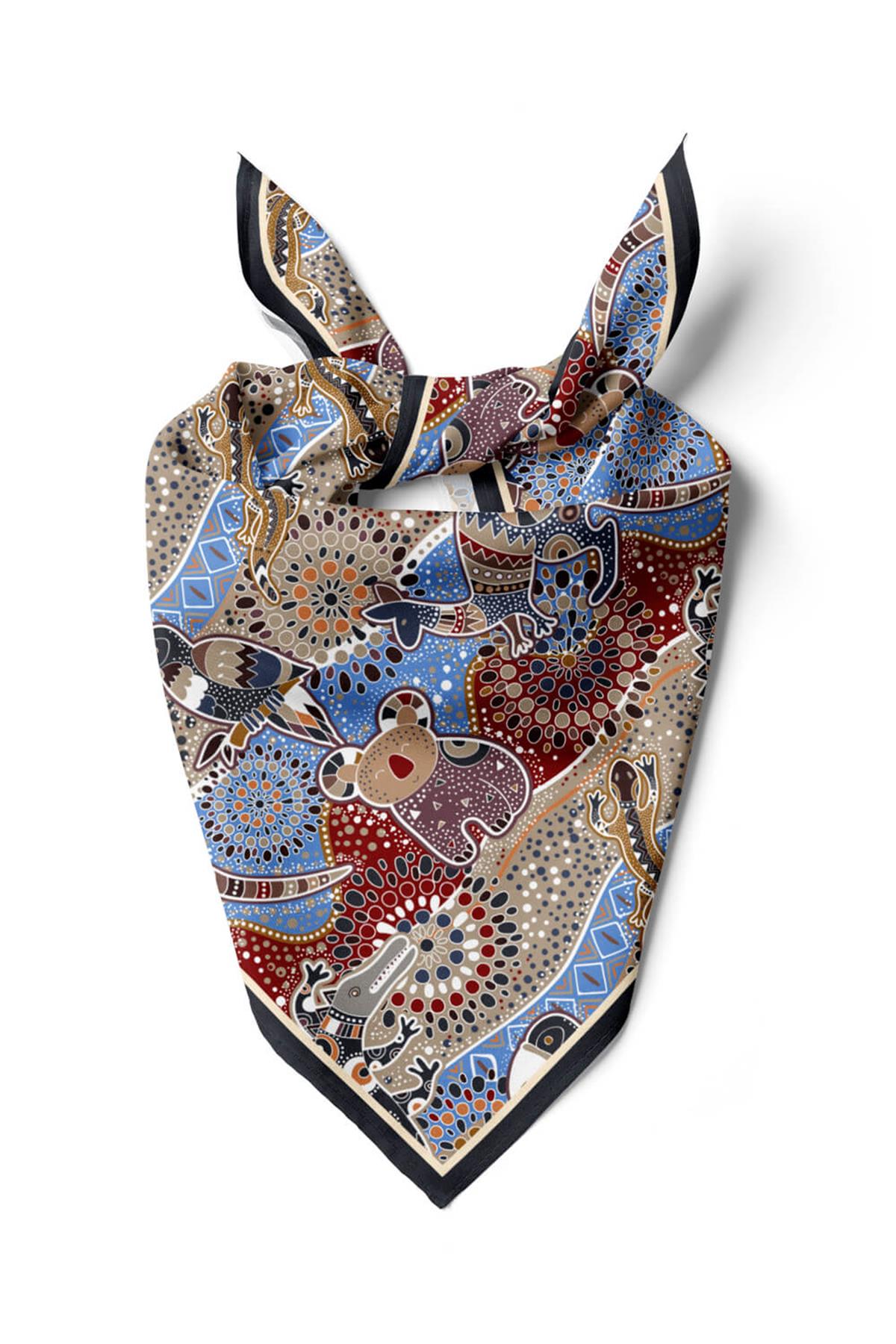 Vissona Etnik Desenli İpek Bandana