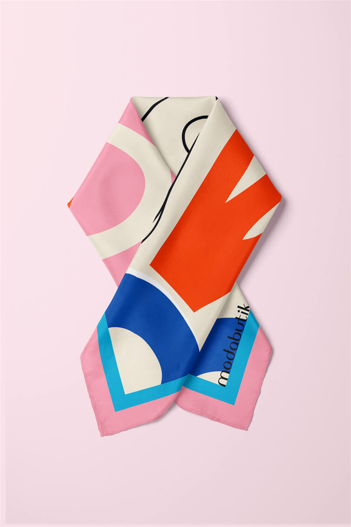 B28 Modabutik Geometri Deseni Bandana