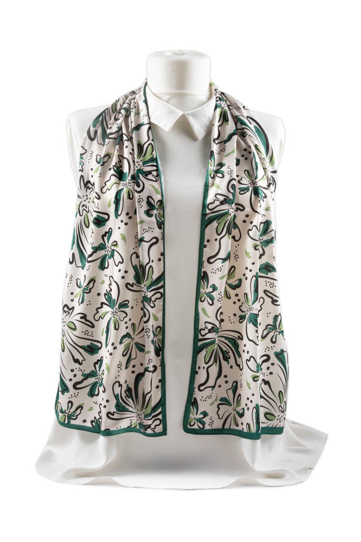 I7 Çiçek Desenli Fular 30x140