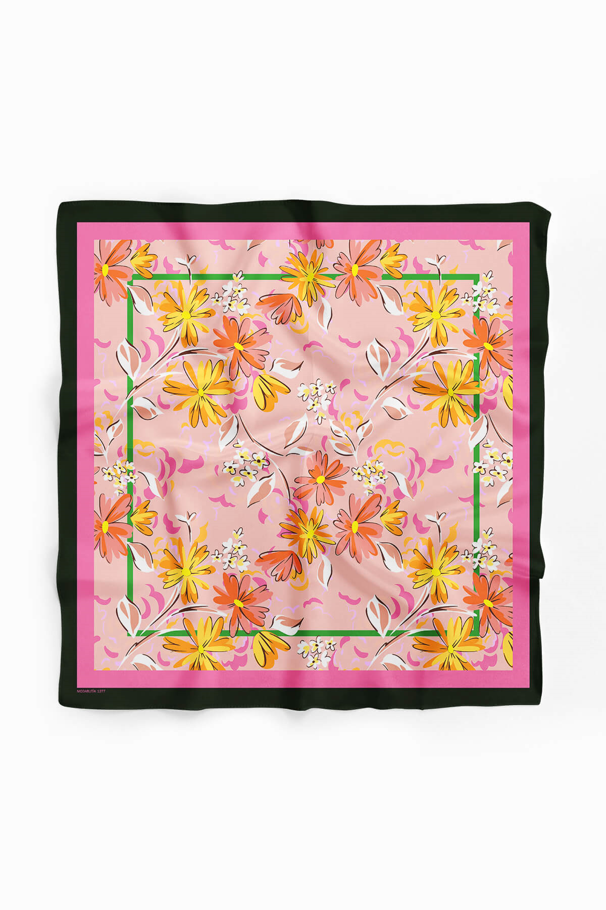 G33 Kadın Krem Yaprak Desenli 50x50 Bandana HYL DG01277-22