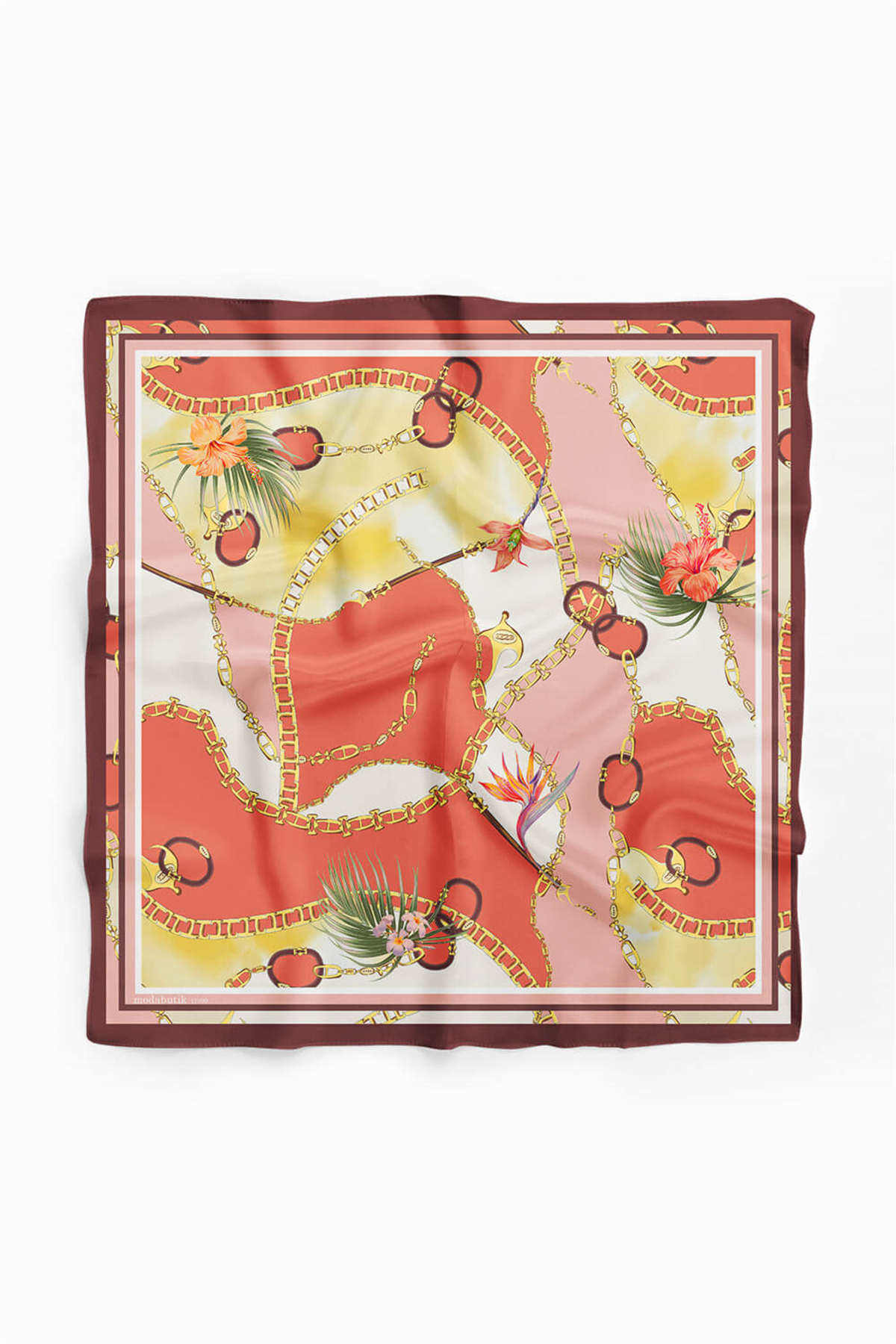 E119 FLOWERS ZİNCİR TASARIMLI BANDANA DG11990