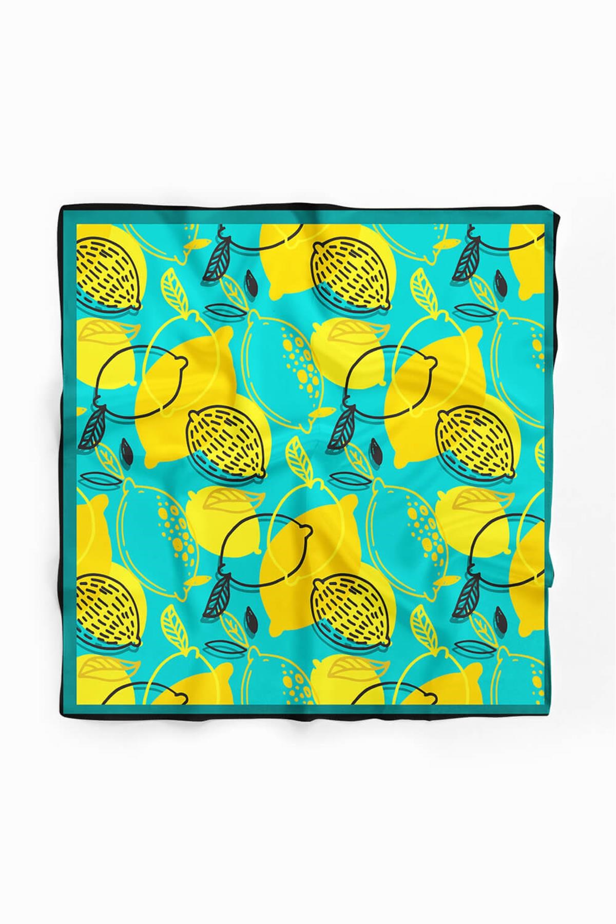 B20 Violla Limon Desenli Bandana