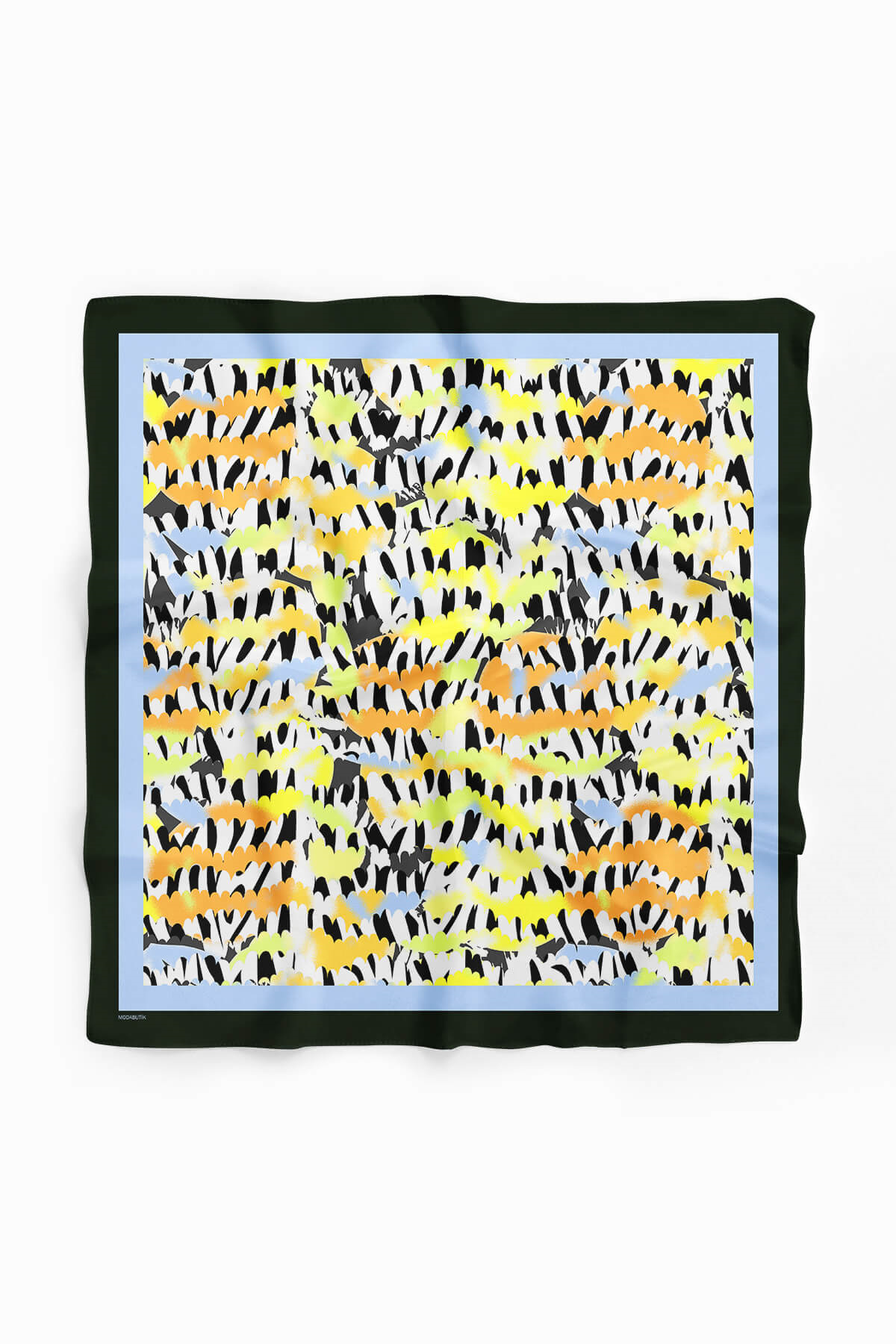 V39 Kadın Sarı Suluboya Desenli 50x50 Bandana HYL DG01281-22