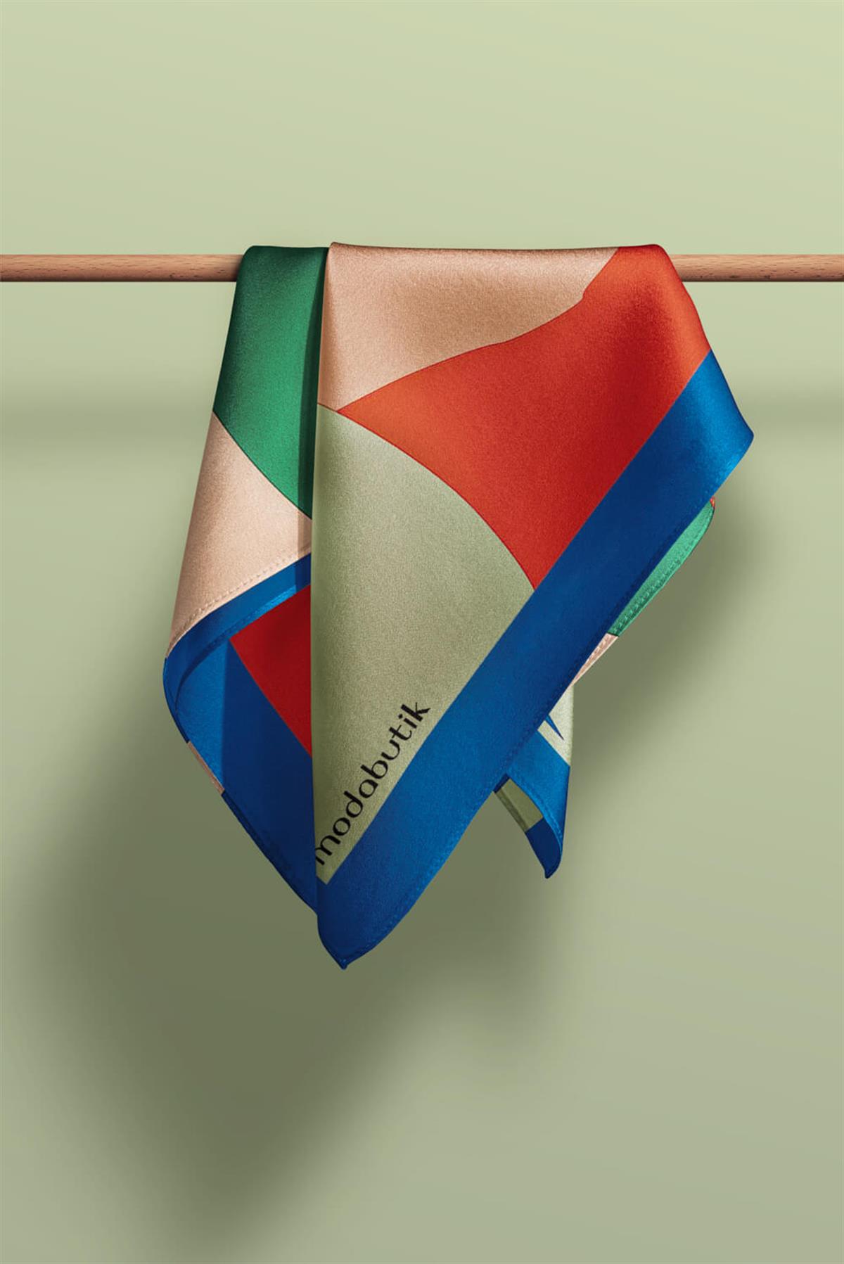 Modabutik Geometri Desenli Kadın Fular