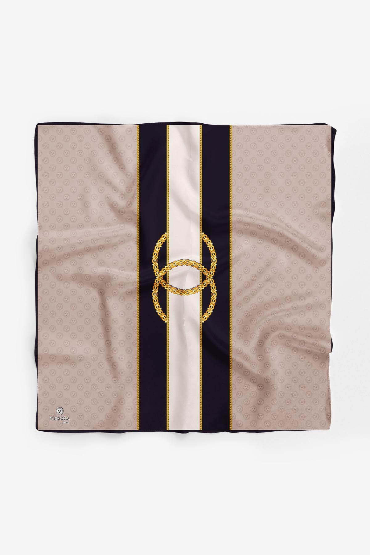 %100 İpek Kadın Desenli Bandana 80x80