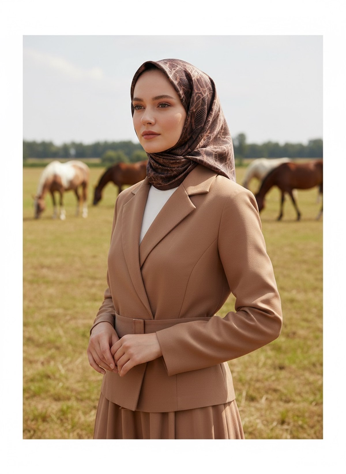 %100 Twill İpek Geometrik Desenli Bakır - Siyah Renkli 90x90 Eşarp Dikim Şekli : El Dikişi