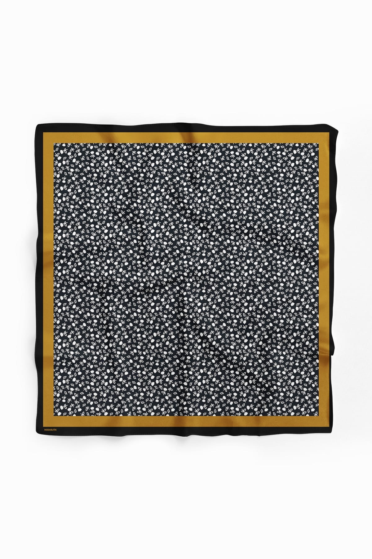 Violla Kadın Siyah Beyaz Geometrik Desenli 50x50 Bandana HYL DG01532-22