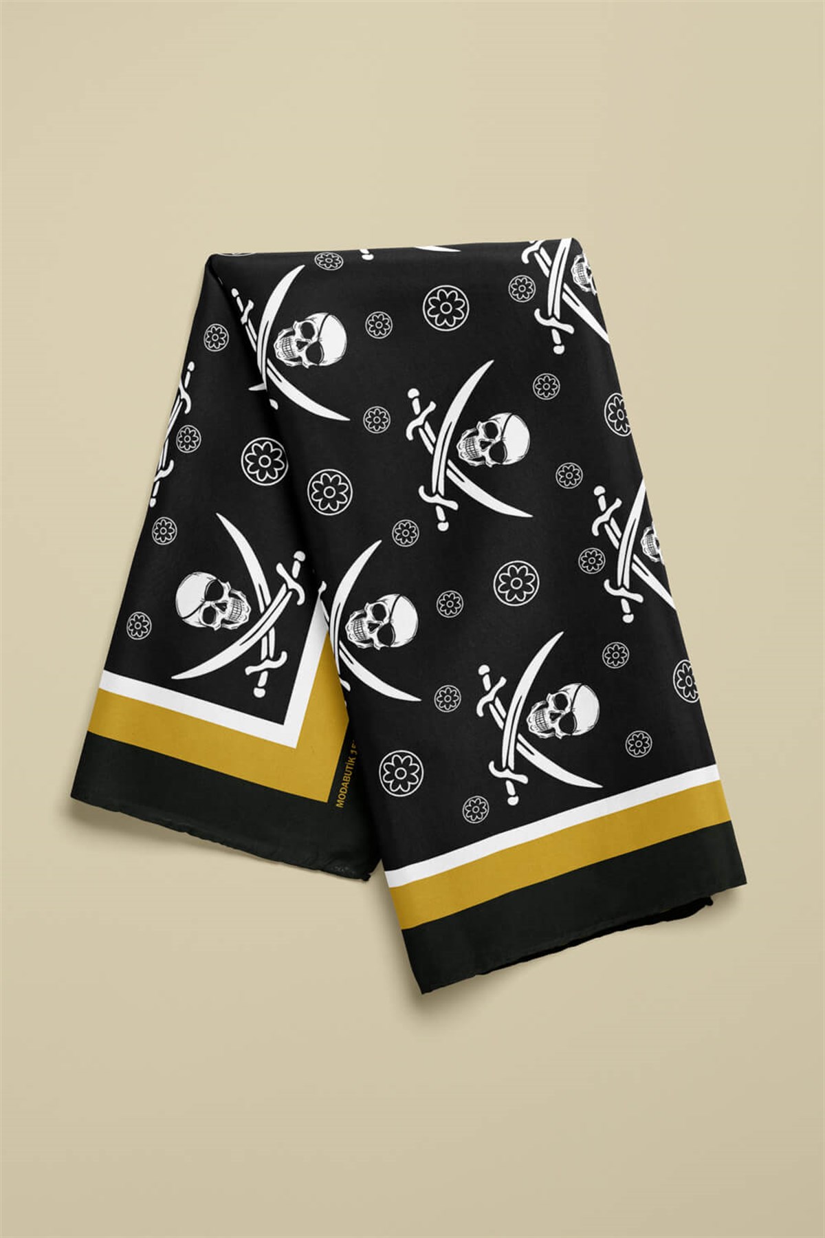 Violla F89 Kadın Kurukafa Desenli 50x50 Bandana HYL DG01552-22