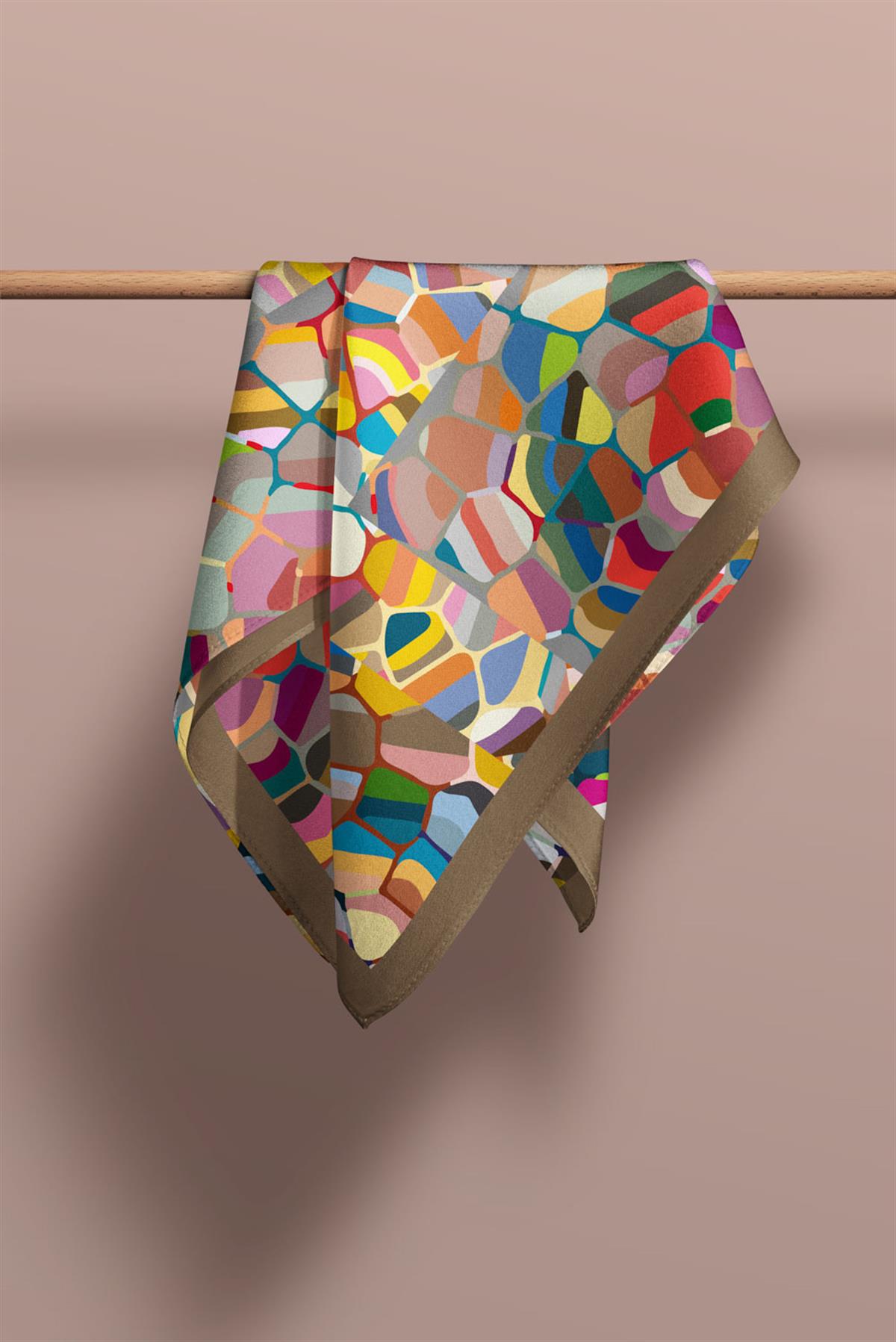 I11 Mozaik Desenli Fular 30x140