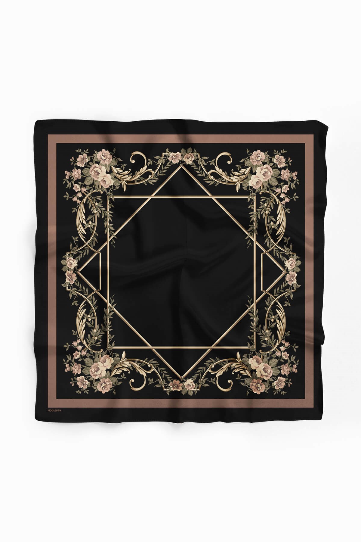 Violla Kadın Yeşil Divan Desenli 50x50 Bandana HYL DG0963-22