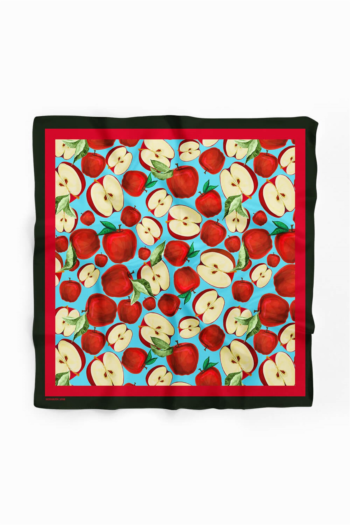 Violla G65 Kadın Kırmızı Krem Apple Desenli 50x50 Bandana HYL DG01058-22