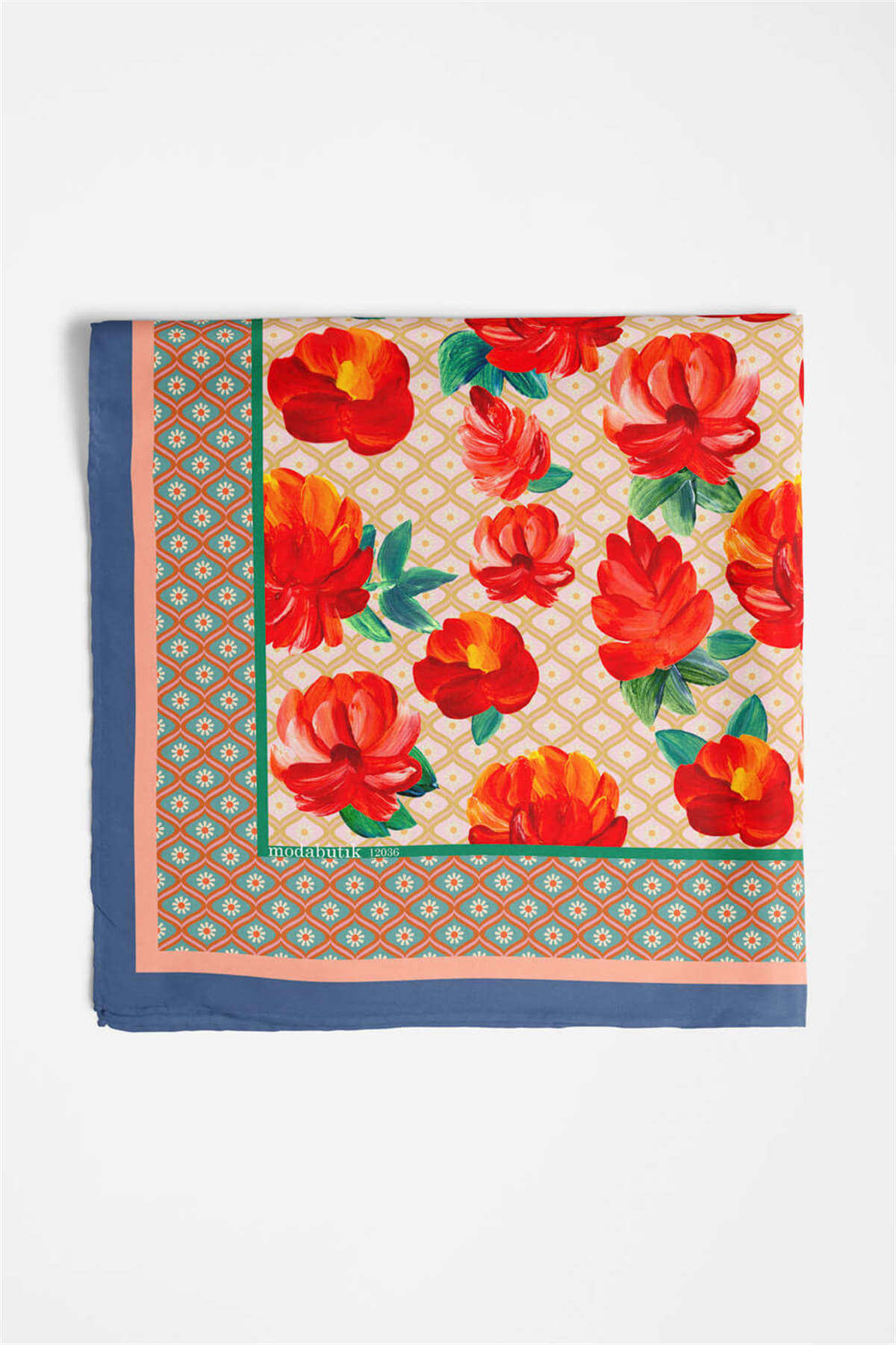 B27  MODERN ÇİÇEKLER TASARIMLI BANDANA