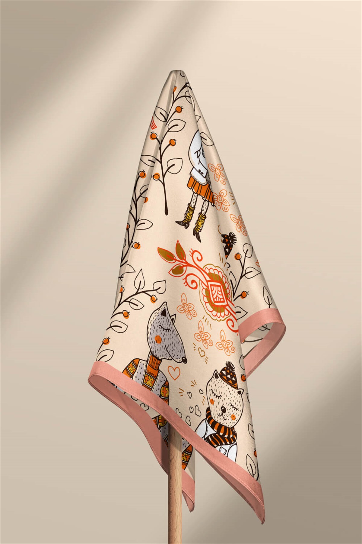 V57 Violla Geyik Desenli Bandana