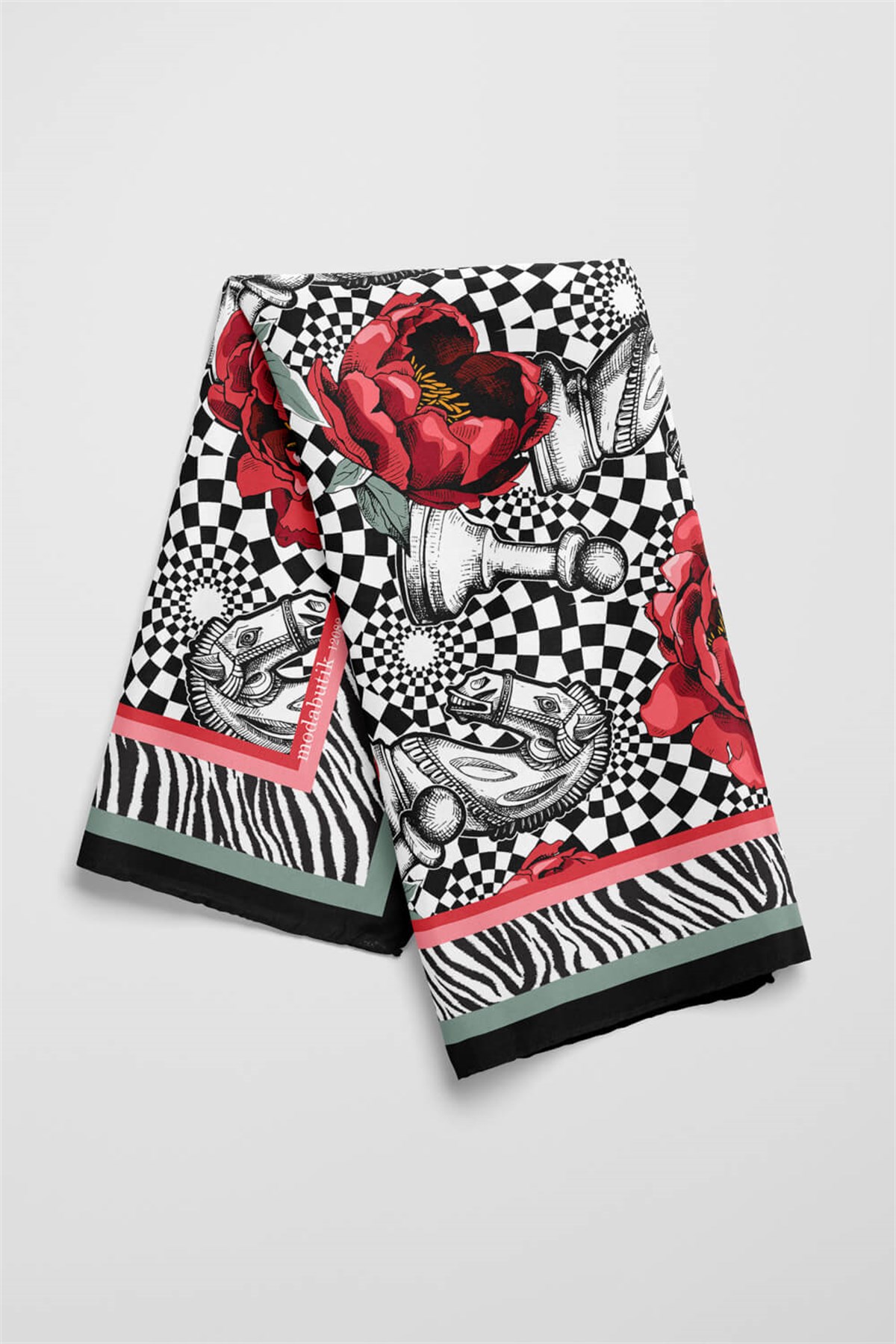 Violla C76 CHECK HORSE  TASARIMLI BANDANA DG12082