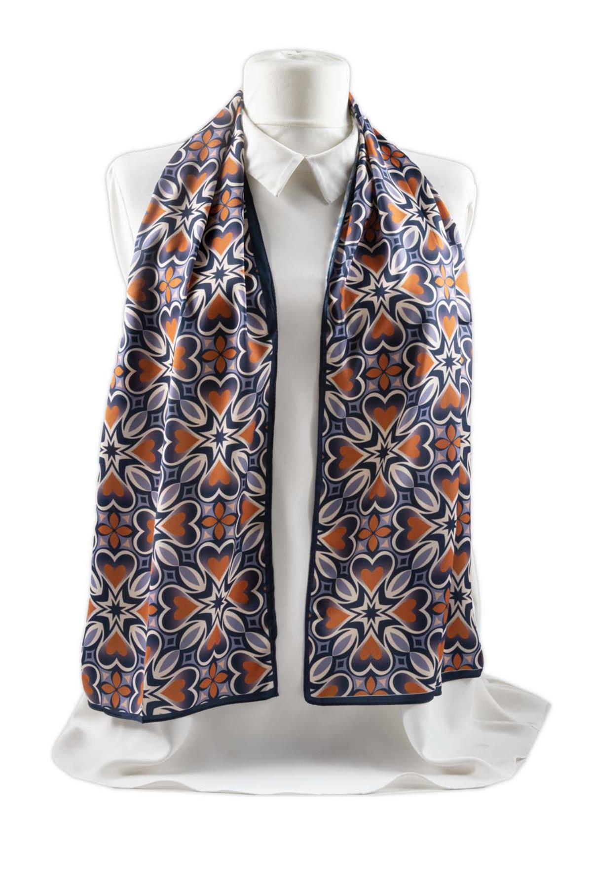 I12 Çiçek Desenli Fular 30x140