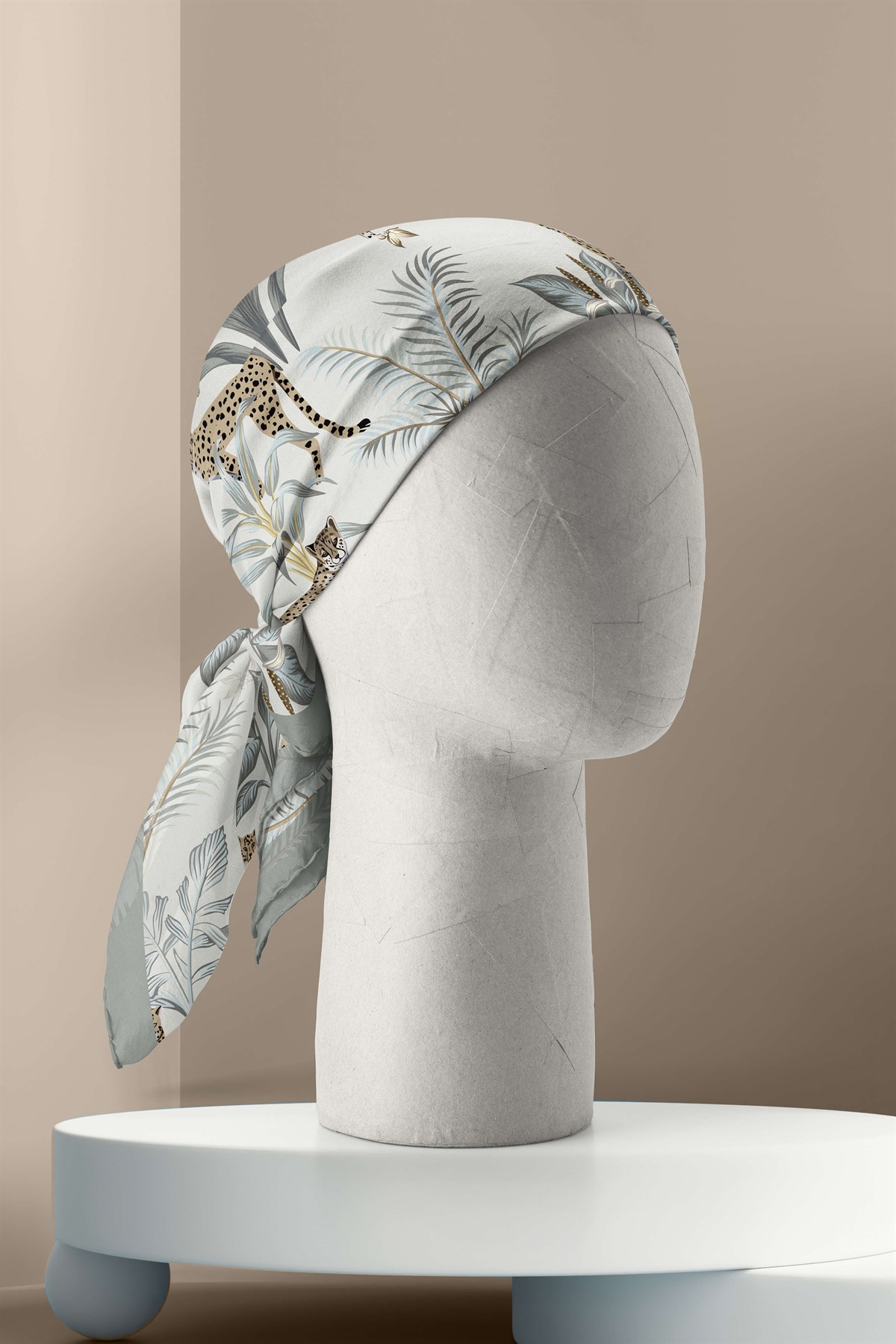 F110 Violla Leopar Hayvanı Desenli Bandana