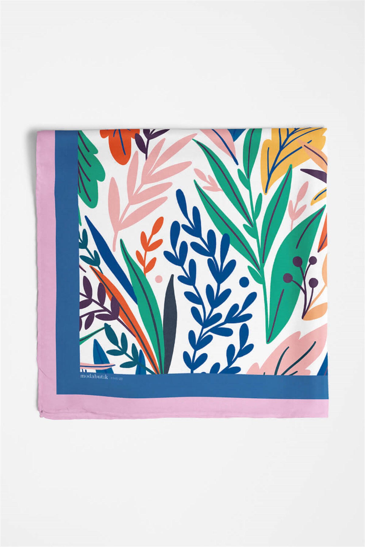A15 Kadın Garden Desenli Bandana 50x50 Sarı Yeşil DG0165-22 Snz